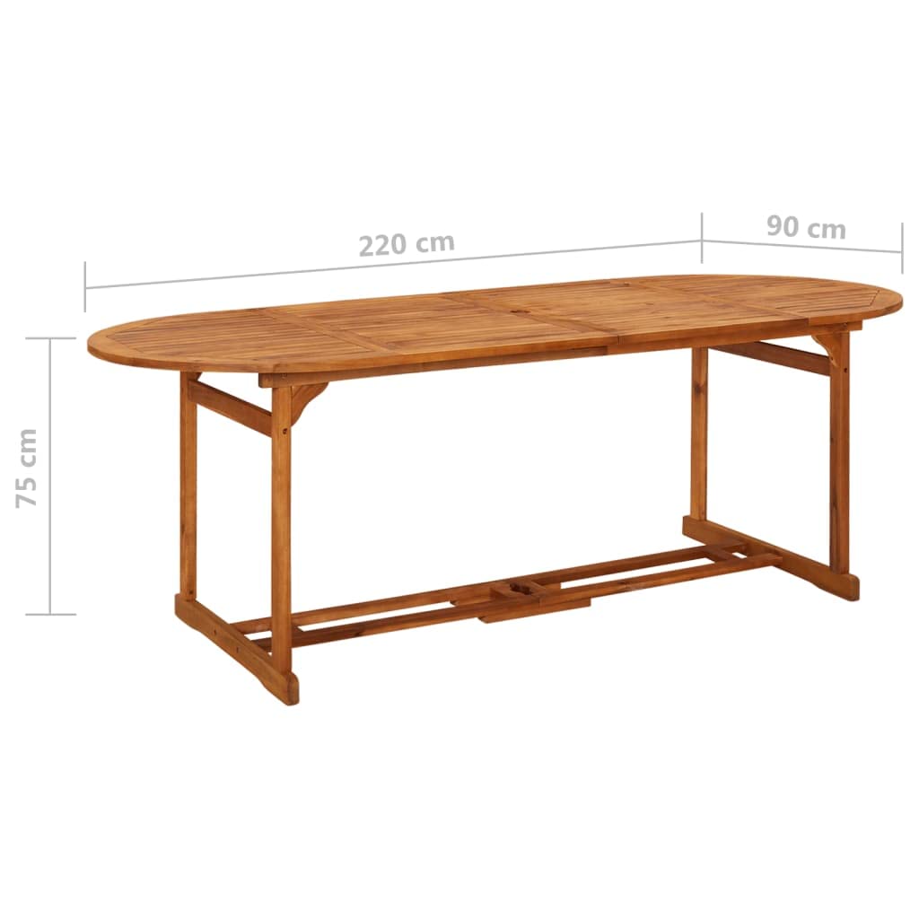 Solid Acacia Wood Outdoor Dining Table 86.6