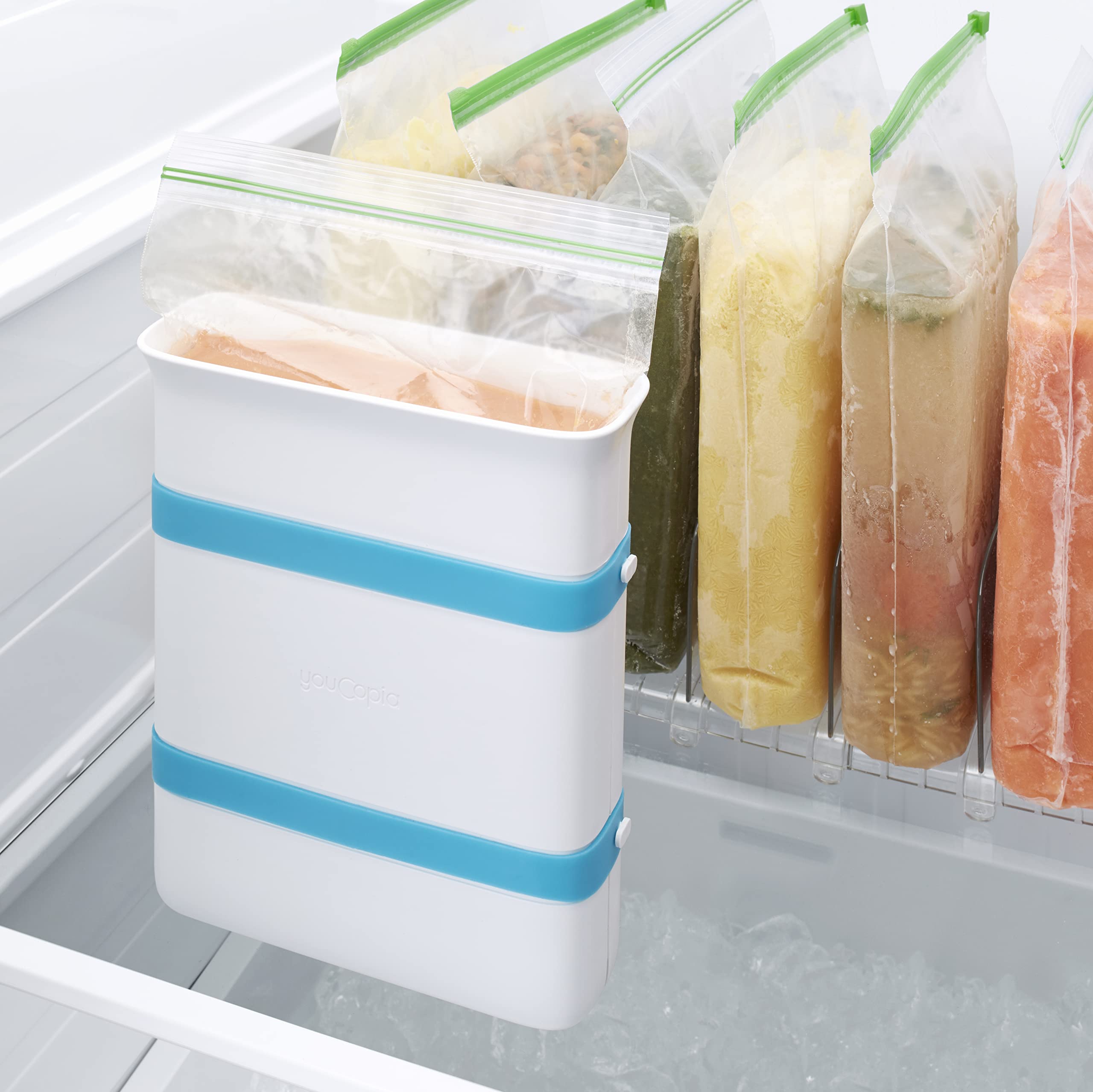 YouCopia FreezeUp 6-Cup Freezer Food Block Maker - Meal Prep Container for Soup, Leftovers & Batch Cooking - Perfect for Freezing, Storing & Organizing Food