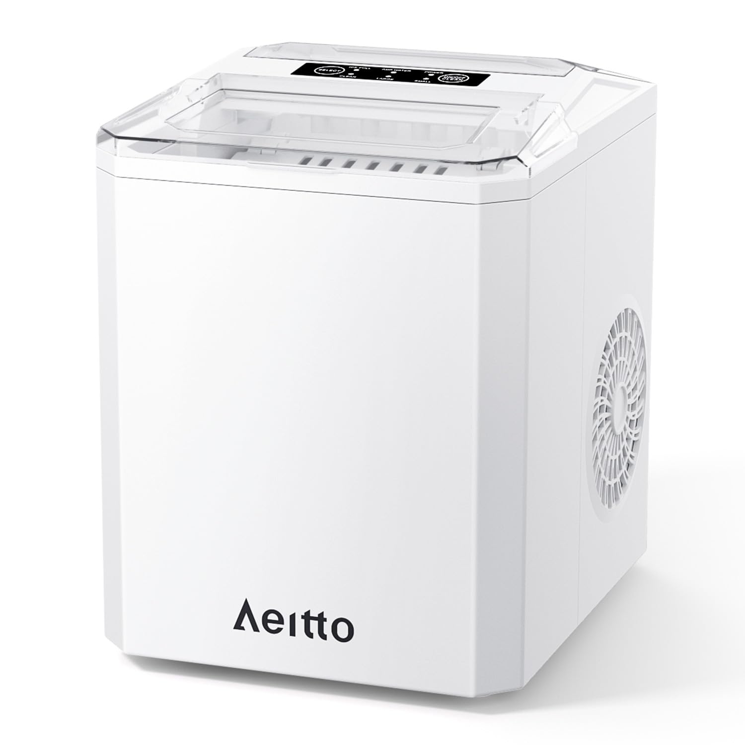 Portable Countertop Ice Maker - 26lbs/Day, 9 Ice Cubes in 6 Minutes, Auto-Cleaning with Basket & Scoop, 2 Bullet Ice Sizes for Home, Kitchen, Office, Bar & Party Use - Beige - Perfect for Cocktails, Beverages & Outdoor Gatherings