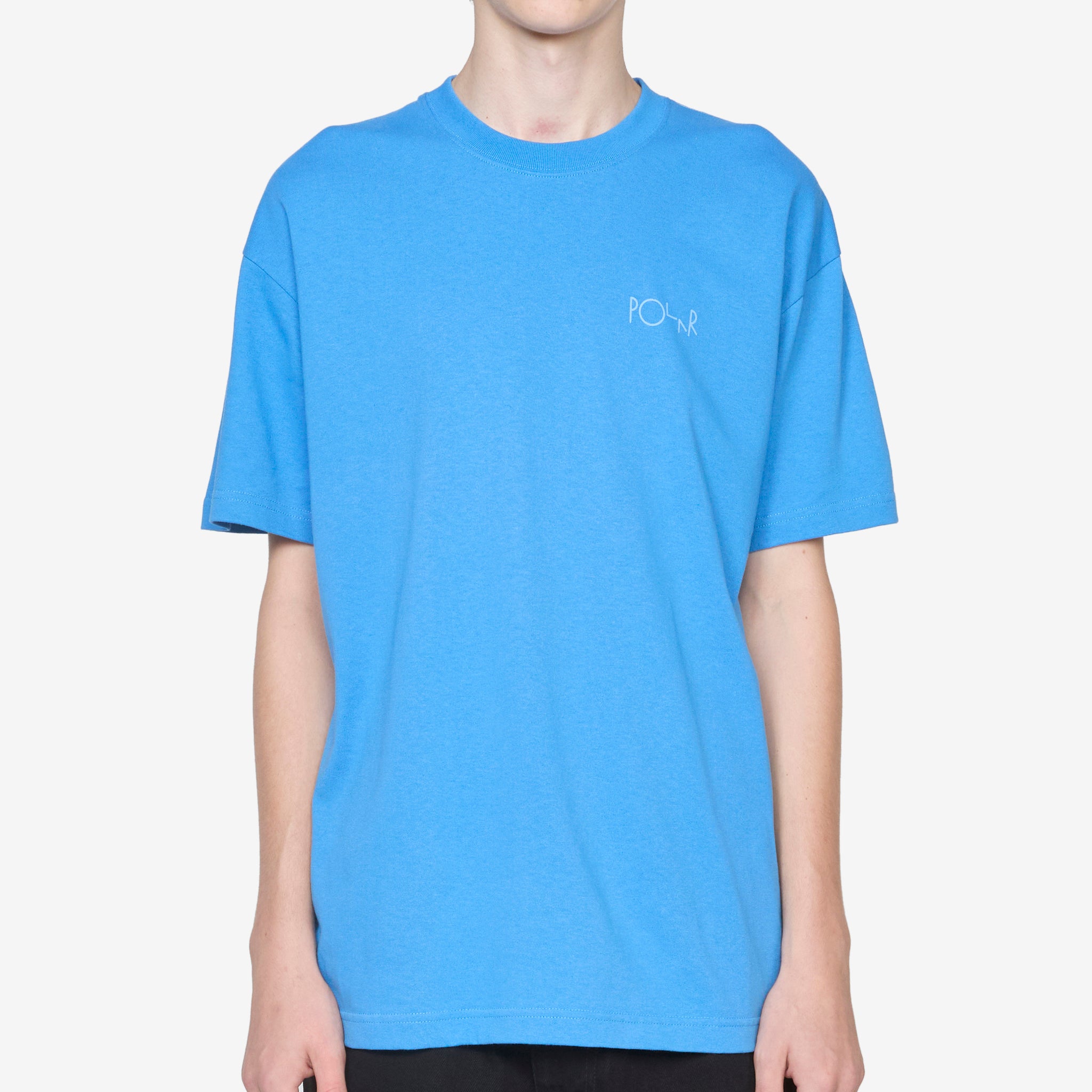 Stylish Contrast Stroke Logo T-Shirt in French Blue - Perfect for Casual Wear, Street Fashion & Everyday Outfits