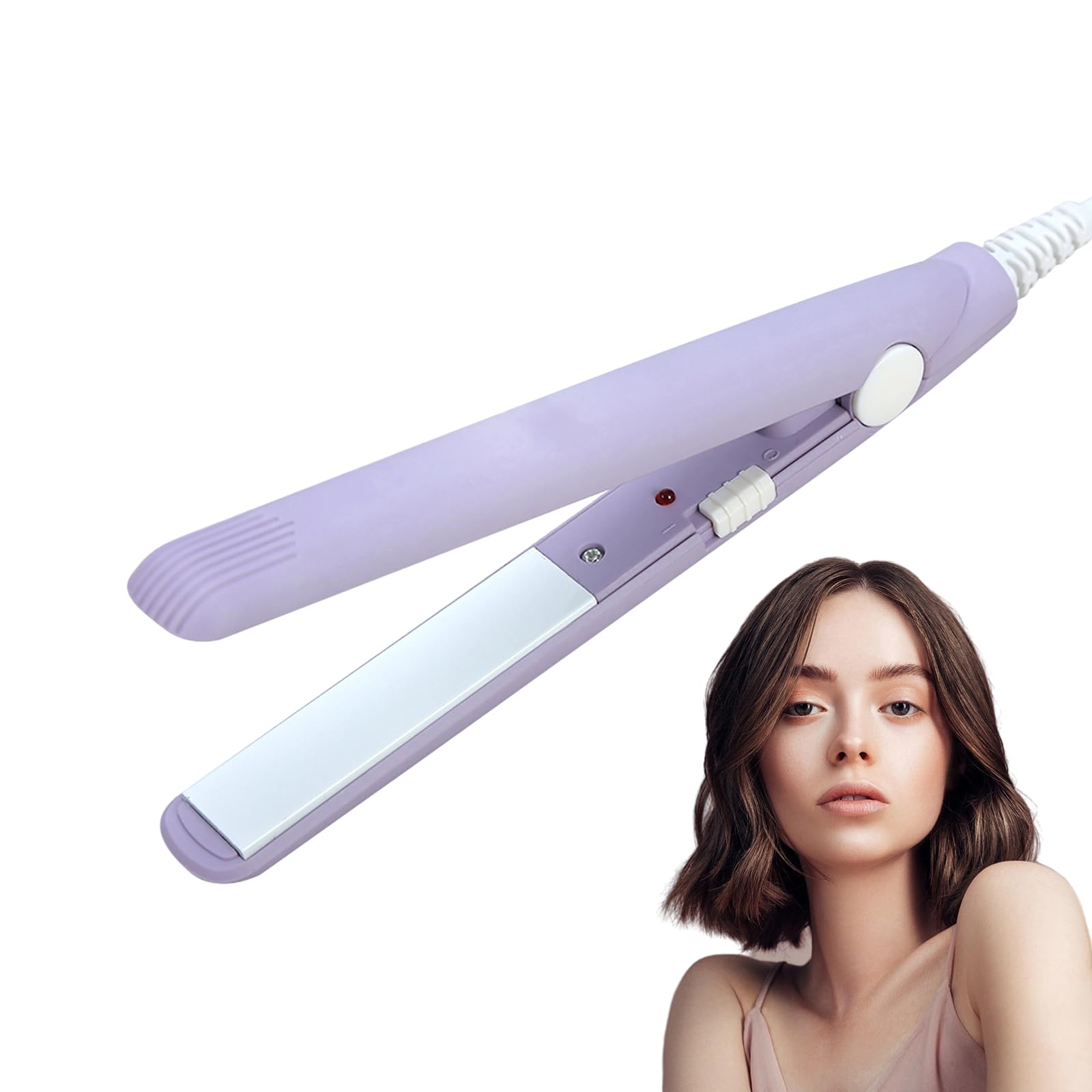 2 in 1 Mini Hair Straightener & Flat Iron - Ceramic Tourmaline Plate, Lightweight Portable Travel Size for Straightening & Styling - Perfect for Home, Travel, Salon & On-the-Go Hair Care