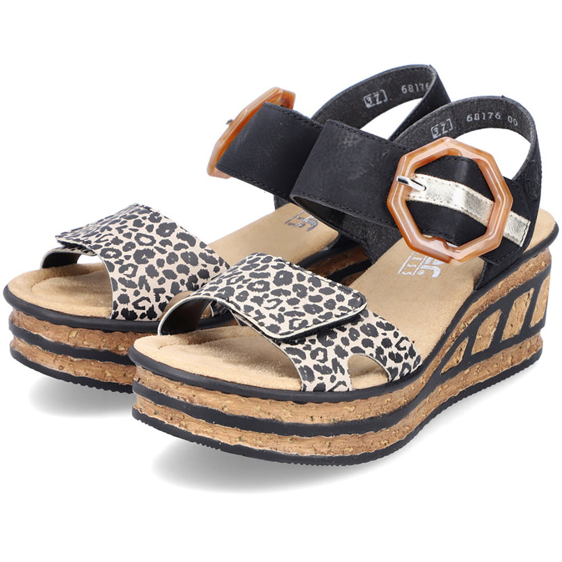 Rieker Rose 76 Cheetah Print Women's Comfortable Casual Shoes for Walking, Work & Everyday Wear
