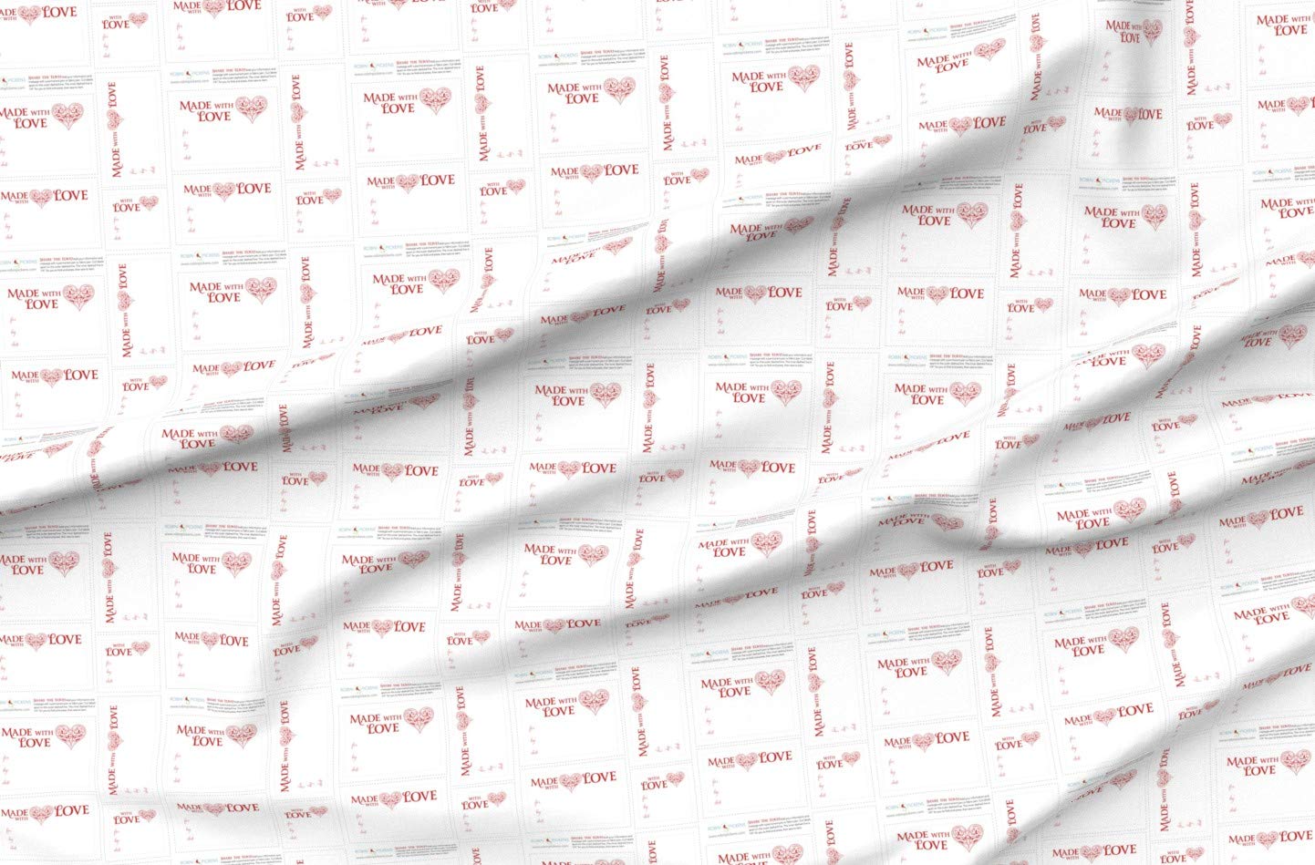Spoonflower Quilt Love Label Printed Denim Fabric by The Yard - Heavyweight Cotton for DIY Apparel, Home Decor & Upholstery - Perfect for Quilting, Curtains & Craft Projects