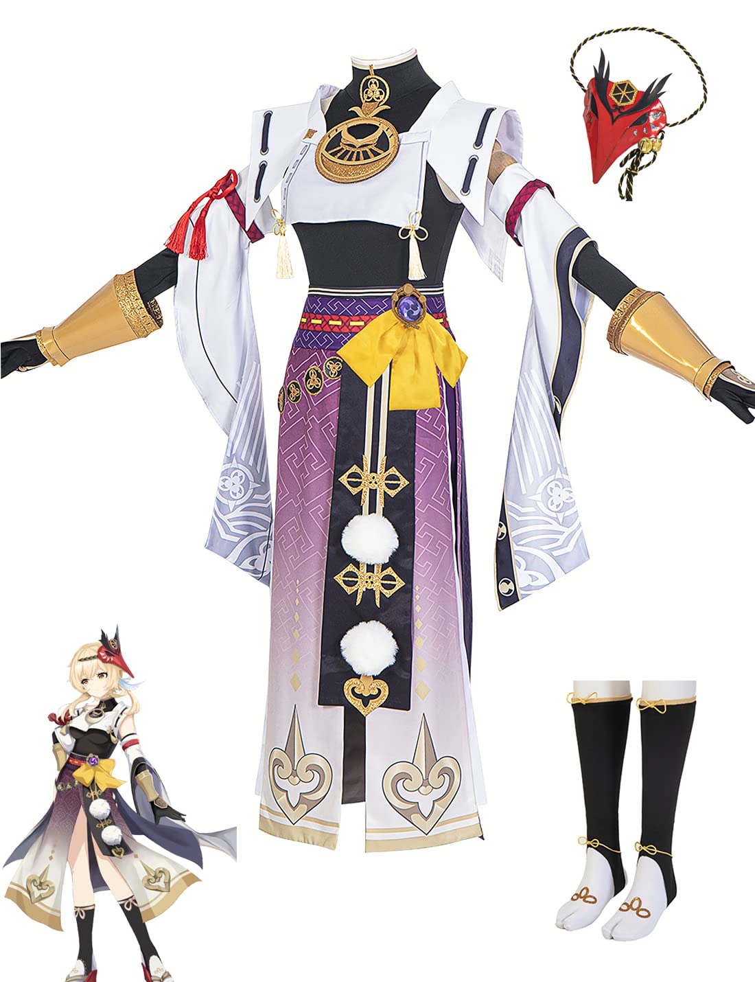 Genshin Impact Kujo Sara Cosplay Costume Set - Anime Dress with Headwear for Halloween, Conventions & Roleplay | Perfect for Cosplay Events, Comic Con & Themed Parties