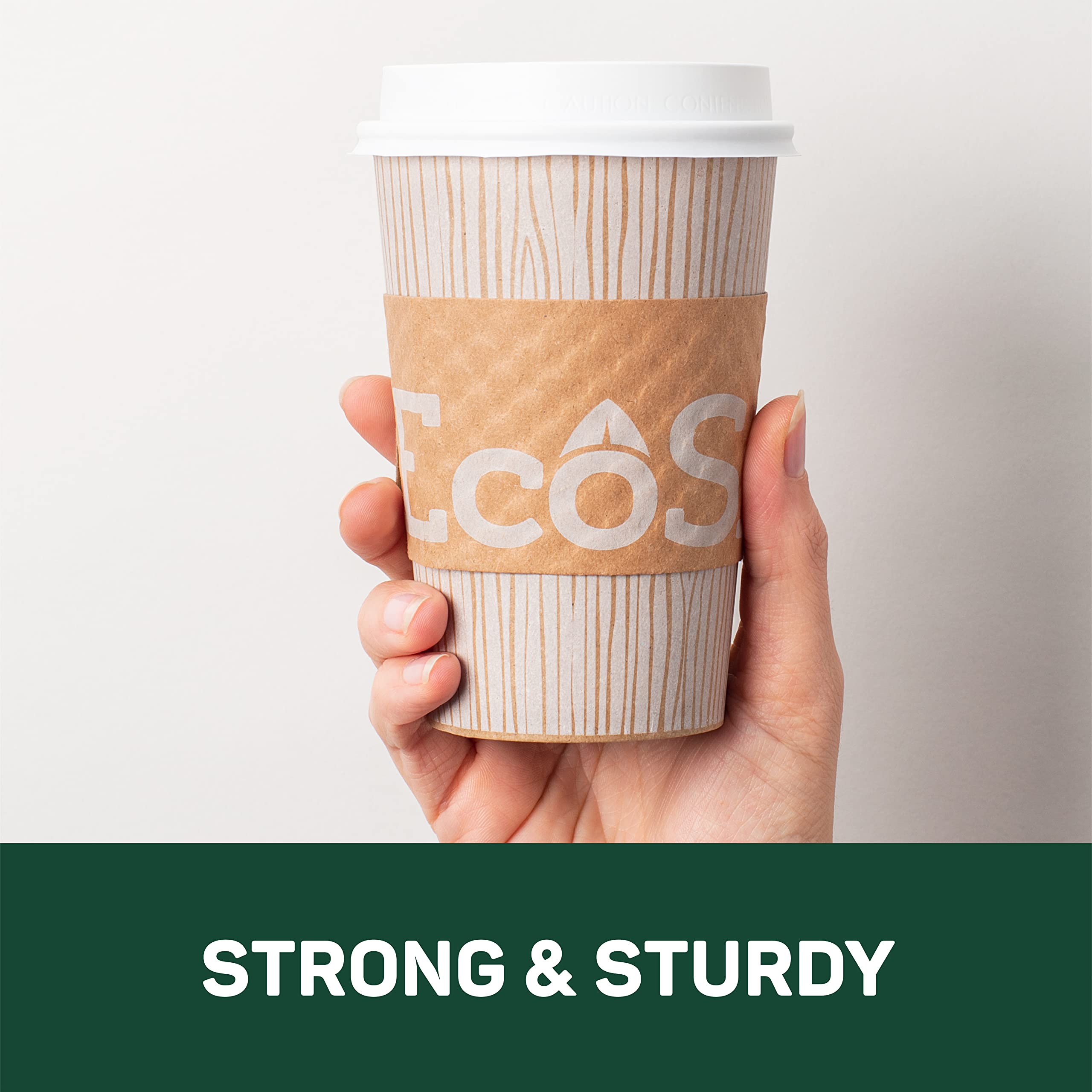 Dixie EcoSmart 16 Oz Recycled Fiber Paper Coffee Cups with Lids - 96 Count (Pack of 6) - 100% Recyclable Hot Beverage Cups for Coffee, Tea, and Hot Chocolate - Perfect for Offices, Cafes, and Home Use