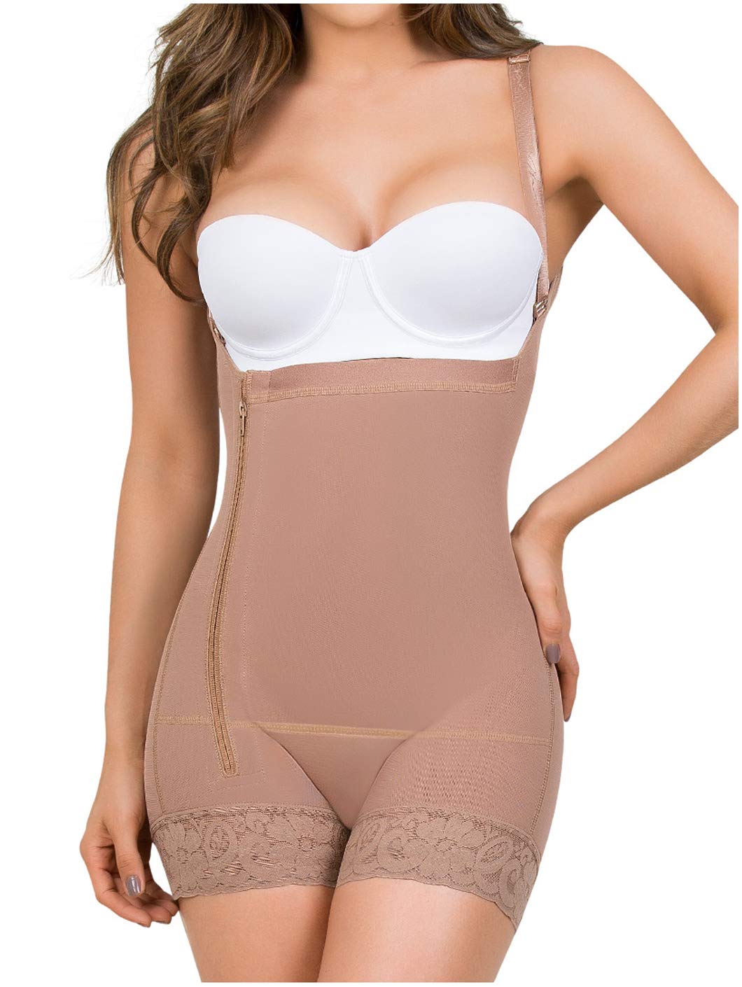 MARIAE Midthigh Open Bust Slimmer Shapewear | Colombian Body Shaper Fajas for Women | Perfect for Tummy Control & Waist Cincher Under Dresses