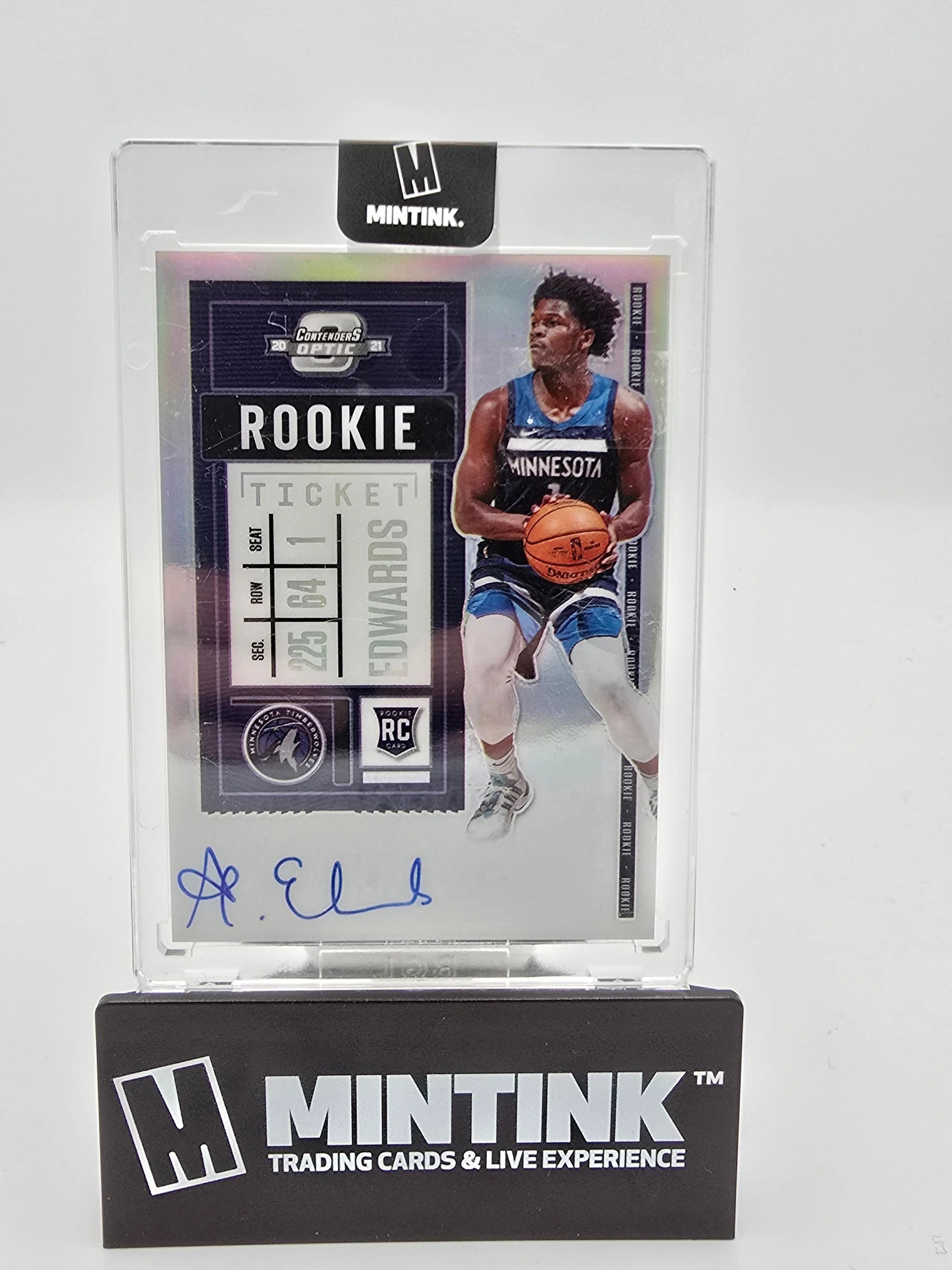 2020-21 Panini Contenders Optic Anthony Edwards Rookie Ticket Auto #137 Basketball Trading Card - Perfect for NBA Collectors, Sports Memorabilia Fans & Investment Enthusiasts
