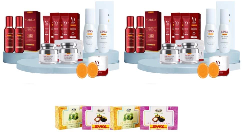 VORDA Premium Cream 11-Piece Lifting Set with Fragrant Milk (300ml) - Anti-Aging Skincare Kit for Face & Neck | DHL Express Shipping | Includes Free Tomato Facial Mask Gift | Perfect for Daily Beauty Routine & Spa Treatments