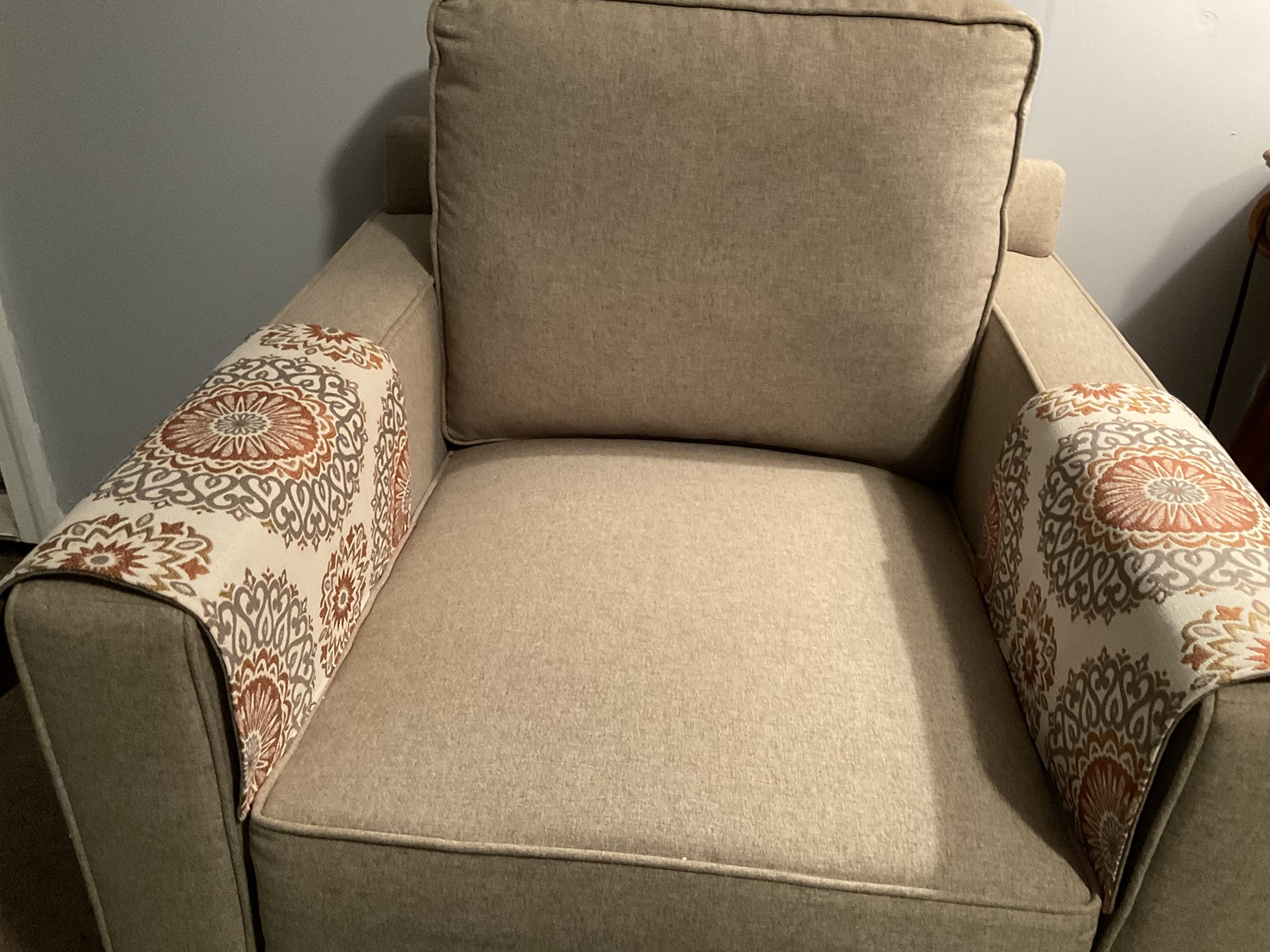 2 Pack Armrest Covers for Furniture - Universal Slipcovers Protectors for Sofas, Loveseats, Theater & Office Chairs, Recliners & RV - Home Decor & Housewarming Gift (Rustic Brown) by Bittlemen Co. - Perfect for Home, Office & Travel Protection