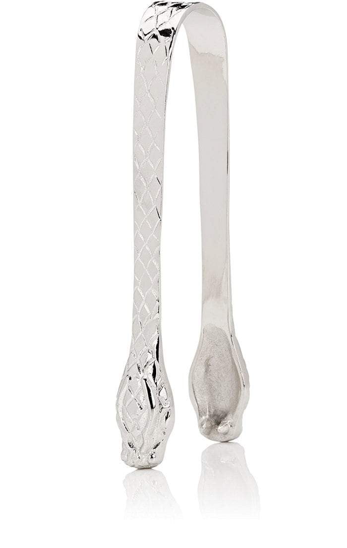 Premium Serpent Ice Tongs - Stainless Steel Bar Ice Clamp with Ergonomic Handle for Cocktails, Whiskey, and Drink Garnishing (Perfect for Home Bars, Parties, and Professional Bartending)