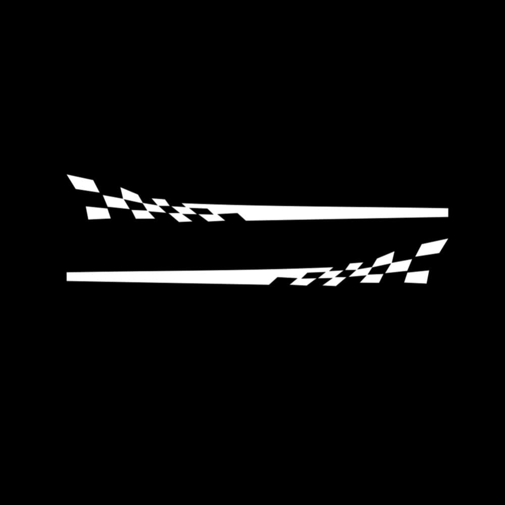 LKJYBG 1 Pair Car Door Side Stickers - Plaid Stripe Pattern Vinyl Film Self-Adhesive Decals for Auto Decoration (White) - Perfect for Customizing Cars, Trucks, SUVs & Vehicle Personalization