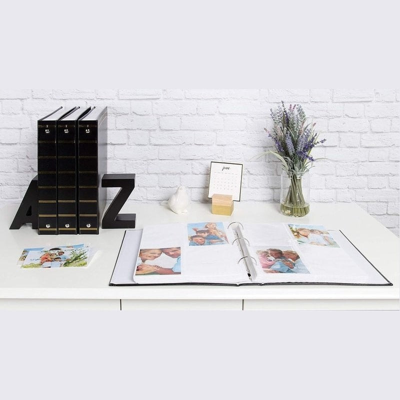 4-Pack Black Traditional Photo Albums - Holds 440 4x6 Pictures | Perfect for Family Memories, Wedding Photos & Travel Scrapbooking