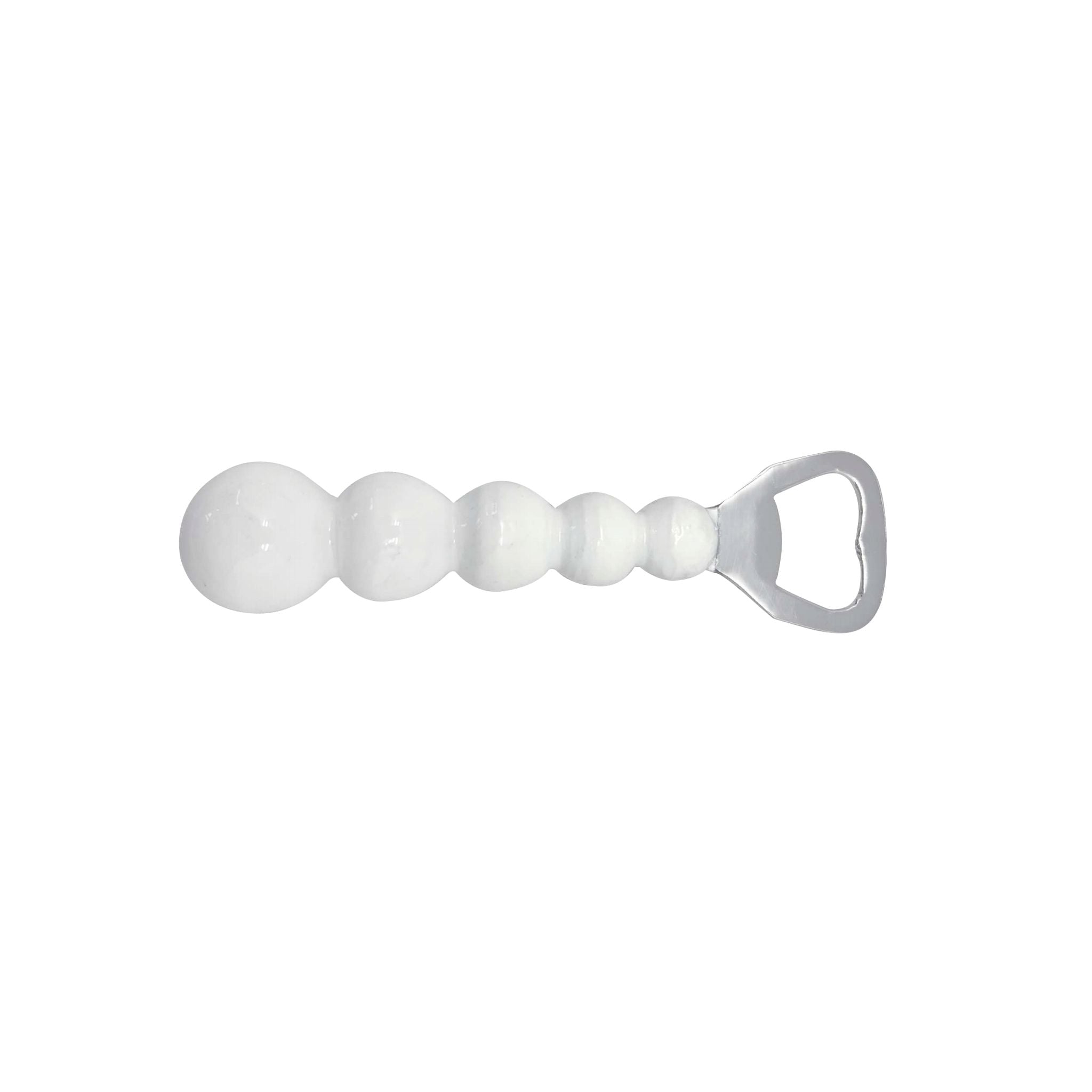 Premium Stainless Steel Pearl White Bottle Opener - Rustproof & Durable for Beer, Soda, and Home Bar Use - Perfect for Parties, BBQs, and Outdoor Gatherings