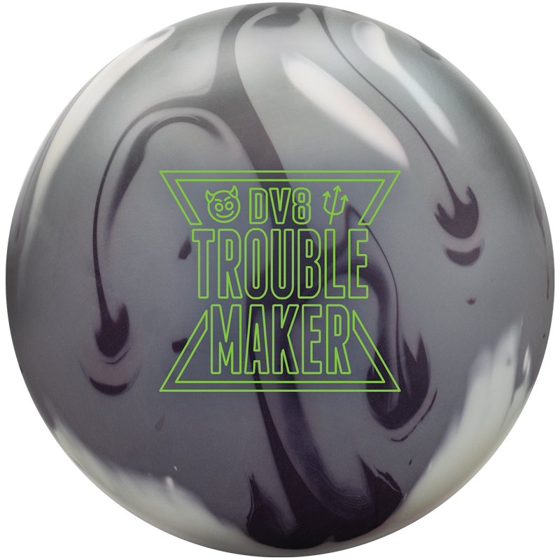 DV8 Trouble Maker Solid Bowling Ball - High Performance Reactive Resin for Hook & Strike - Perfect for League Play & Tournament Competition