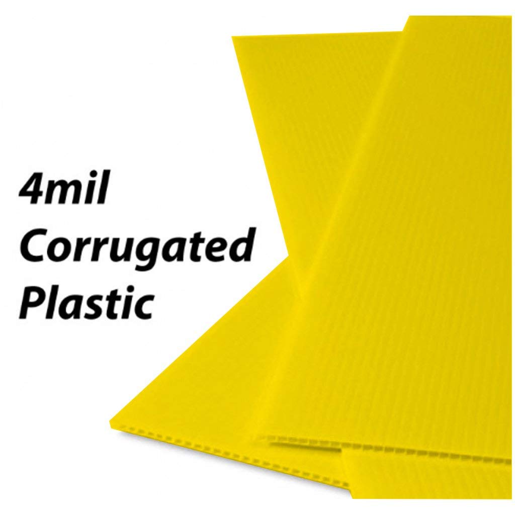Custom 'We Buy Houses' Yard Signs - 17x22 Inch Yellow Corrugated Plastic House-Shaped Signs (Set of 100 with Stakes) - Perfect for Real Estate Investors, House Flippers & Property Buyers