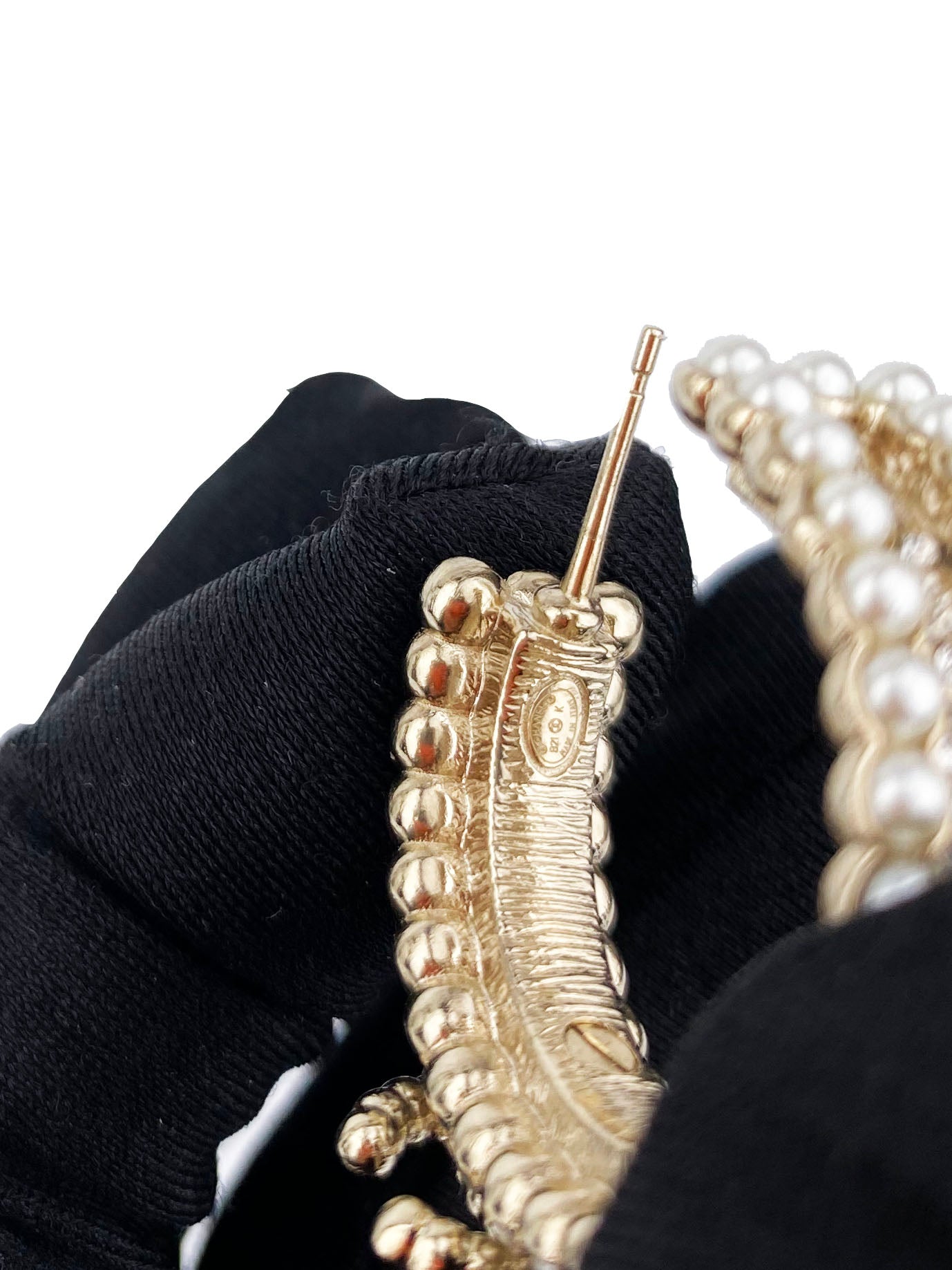 Chanel Half Hoop Pearl Earrings for Women - Luxury Fashion Jewelry Gift for Birthday, Anniversary & Special Occasions