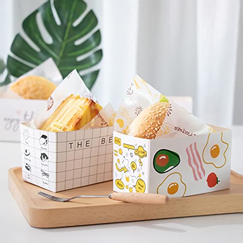 Eco-Friendly Take Out Food Containers - 50 Pack Sandwich Boxes, Toast & Bread Trays for Hot Dogs, Donuts, Egg Waffles | Perfect for Restaurants, Picnics, Parties & On-the-Go Meals | BPA-Free Disposable Lunch Packaging