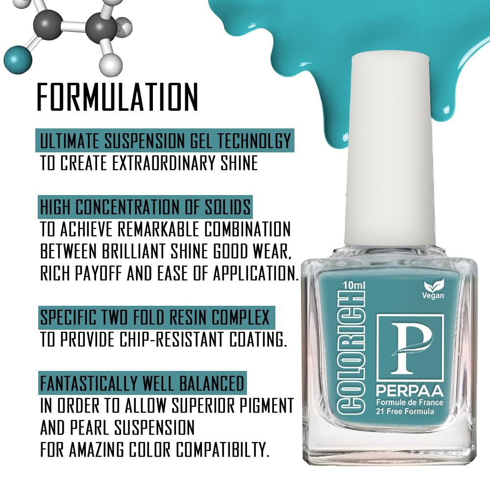 PERPAA® Vegan HD Color Gel Nail Polish Set - 3 Non-Toxic Colors (Baby Pink, Peach, Light Sea Green) for Manicure, Pedicure & Nail Art | Cruelty-Free & Long-Lasting