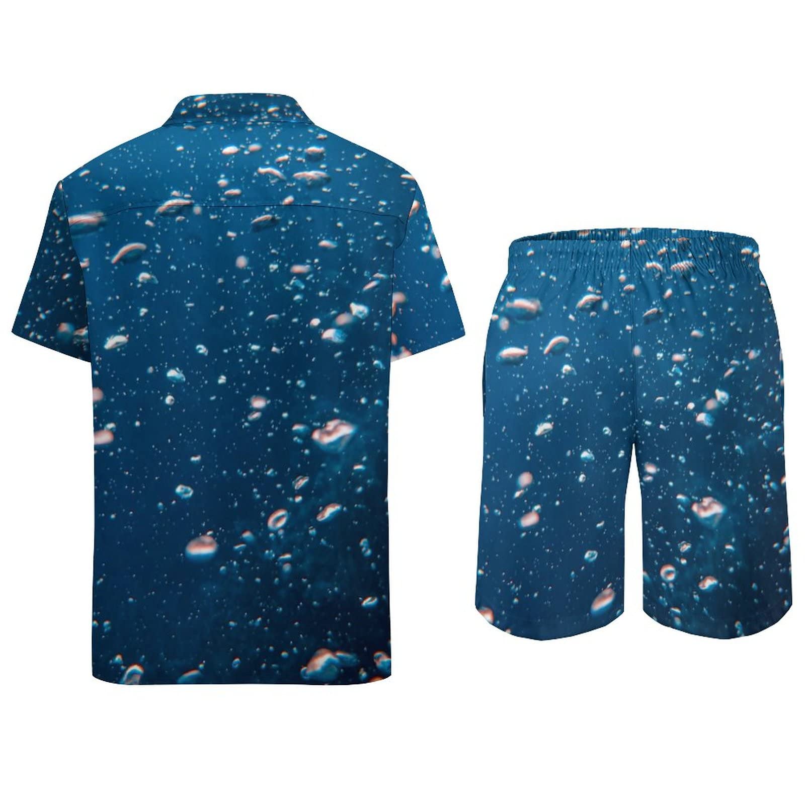 Vintage 80s 90s Men's Swim Trunks - Retro Printed Beach Shorts with Sea Bubbles Design, Quick-Dry Casual Swimwear for Summer Swimming, Surfing and Beach Vacations