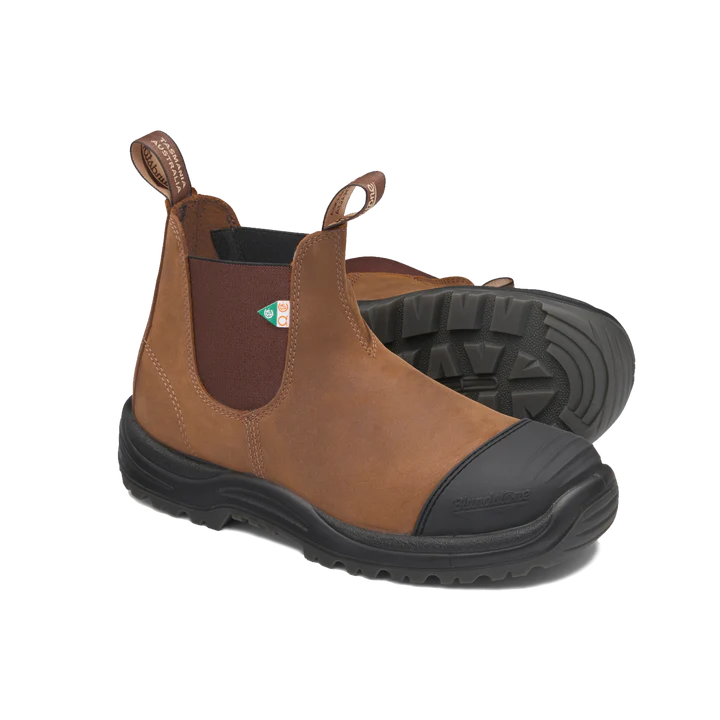 Blundstone 169 Work & Safety Boots with Rubber Toe Cap in Saddle Brown - Durable & Comfortable for Construction, Warehouse & Outdoor Work