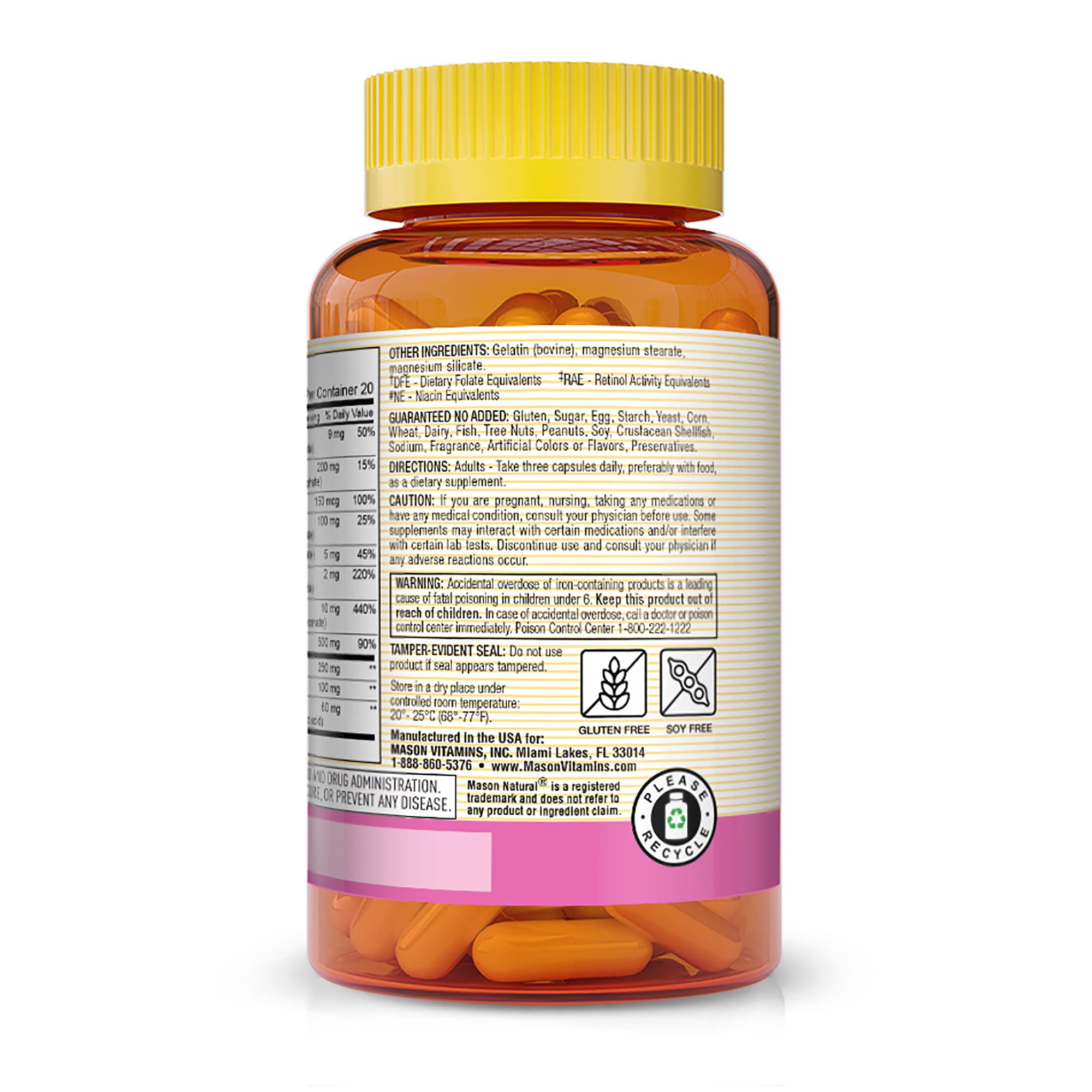 Mason Natural Body Hair Skin & Nails Supplement - 120 Capsules (2 Pack) | Biotin Collagen & Vitamins for Healthy Hair Growth, Strong Nails & Glowing Skin | Daily Beauty Support for Women & Men