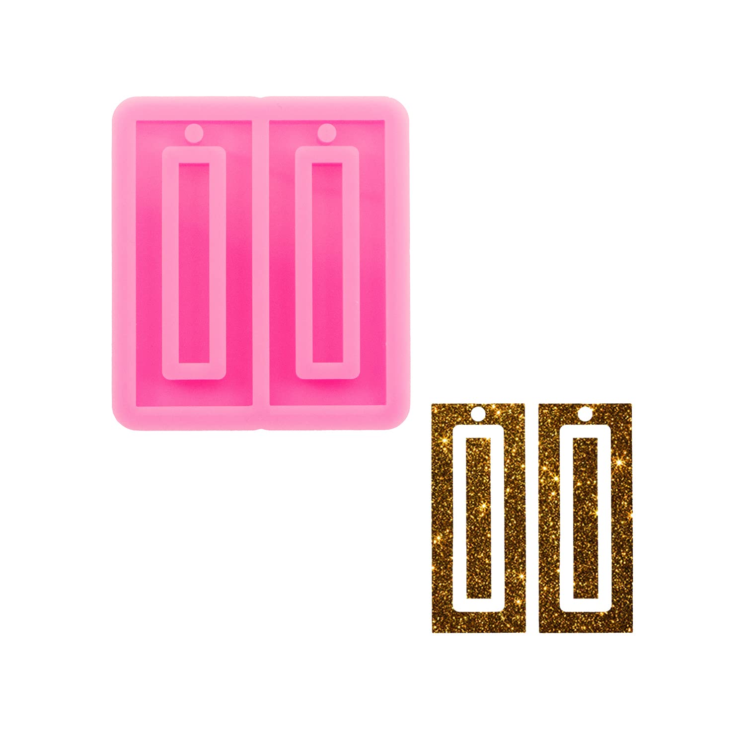 Premium Silicone Molds for DIY Crafts - Rectangle Earring & Keychain Molds for Epoxy Resin, Fondant, Chocolate, Candy Making - Perfect for Jewelry Making, Cake Decorating and Gift Crafting