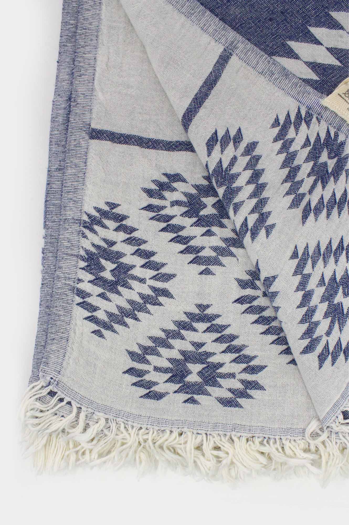 Premium Pestemal Greek Absorbent Towels - Soft & Quick-Drying Turkish Bath Towel in Navy Blue | Perfect for Beach, Yoga, Spa & Travel