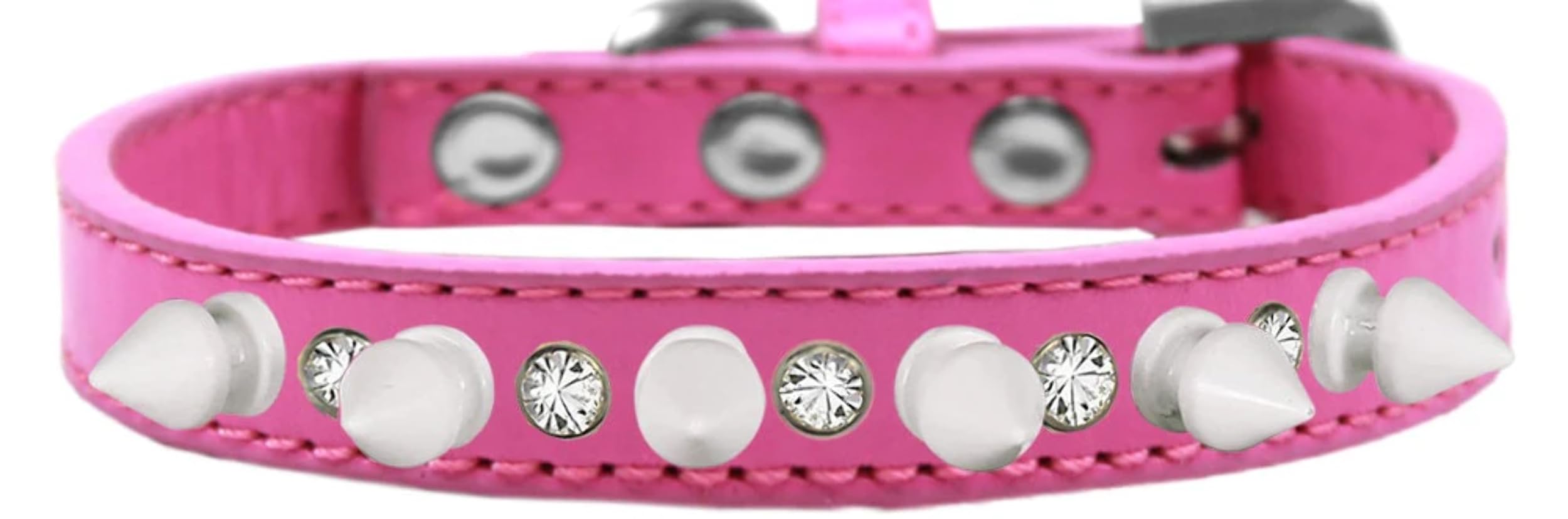 Aqua Pet Spike Collar with Clear Crystals - Stylish & Safe for Dogs