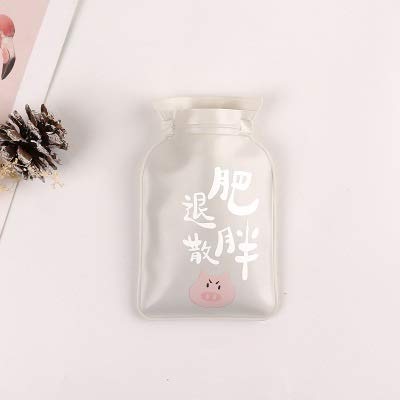 Portable Cute Animal-Shaped Hot Water Bottle - Safe Water-Filled Hand Warmer for Winter (Cat, Dog, Pig Design) 15 x 9.6cm - Perfect for Home, Office & Travel Use (Color: F)