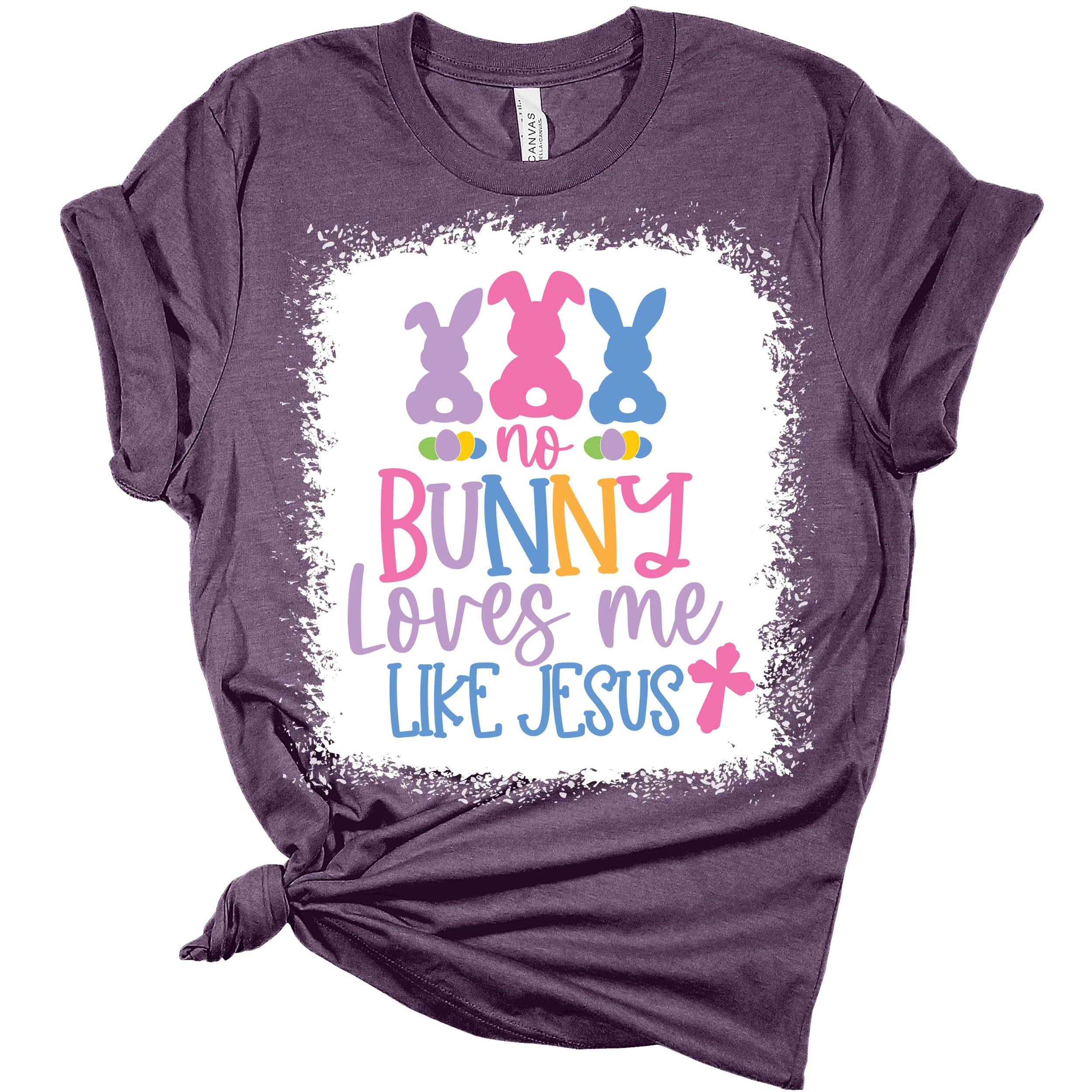 Women's Christian Easter T-Shirt - 'No Bunny Loves Me Like Jesus' Cute Graphic Tee for Church, Sunday School & Easter Celebrations