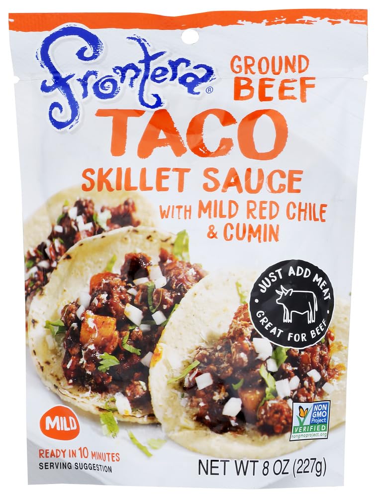 Frontera Texas Original Taco Skillet Sauce - 8 oz (Pack of 4) | Authentic Mexican Flavor for Tacos, Fajitas & Enchiladas | Perfect for Family Dinners & Mexican-Themed Parties