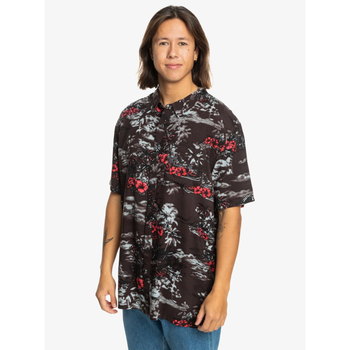 Quiksilver Longman Hill Men's Flannel Shirt - Soft & Durable Plaid Button-Up for Casual Wear, Outdoor Adventures & Layering