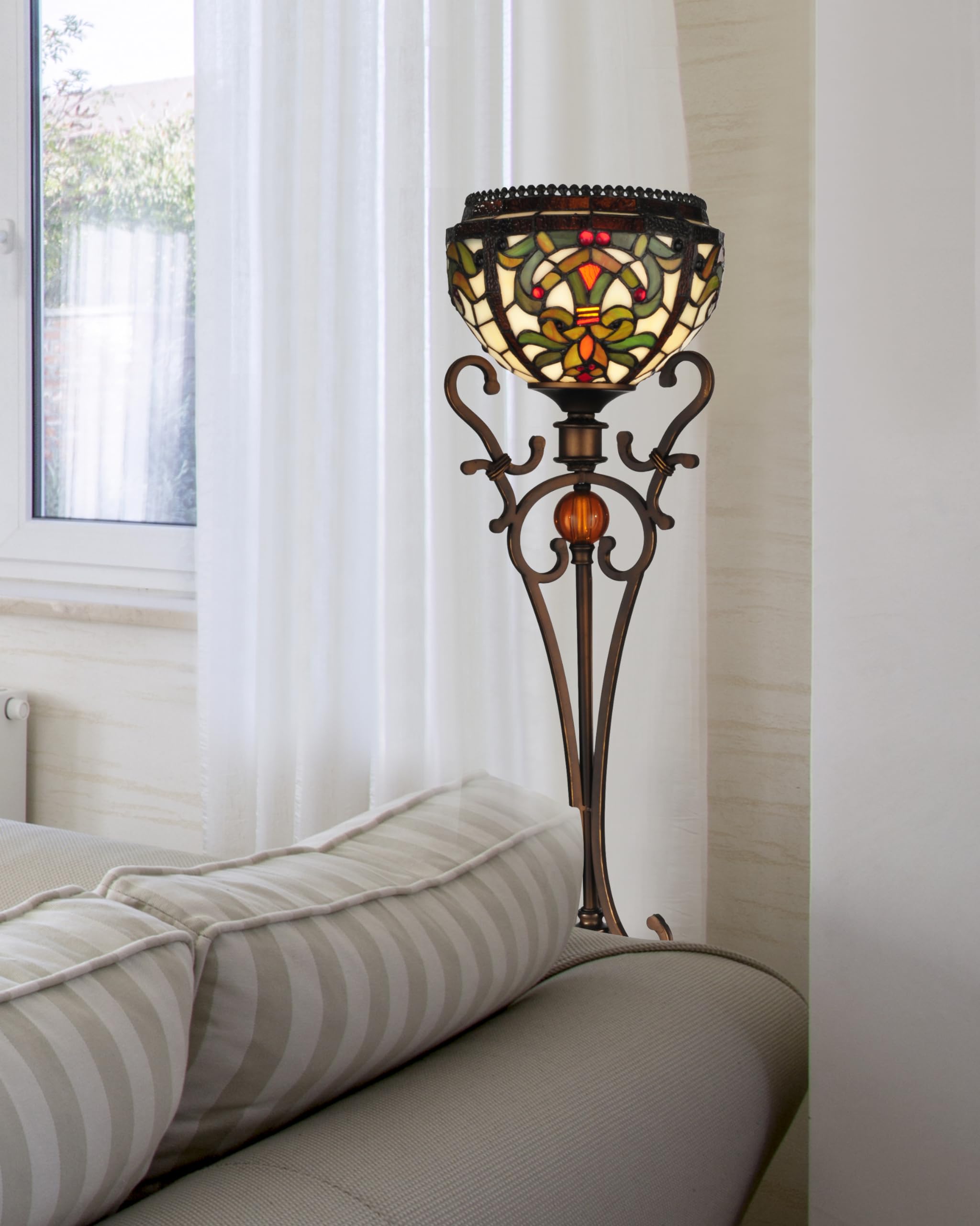 Dale Tiffany TB101113 Tiffany Style Table Lamp - Antique Golden Bronze Finish, 9 Inch Height, Mica Shade - Perfect for Living Room, Bedroom, or Office Decor