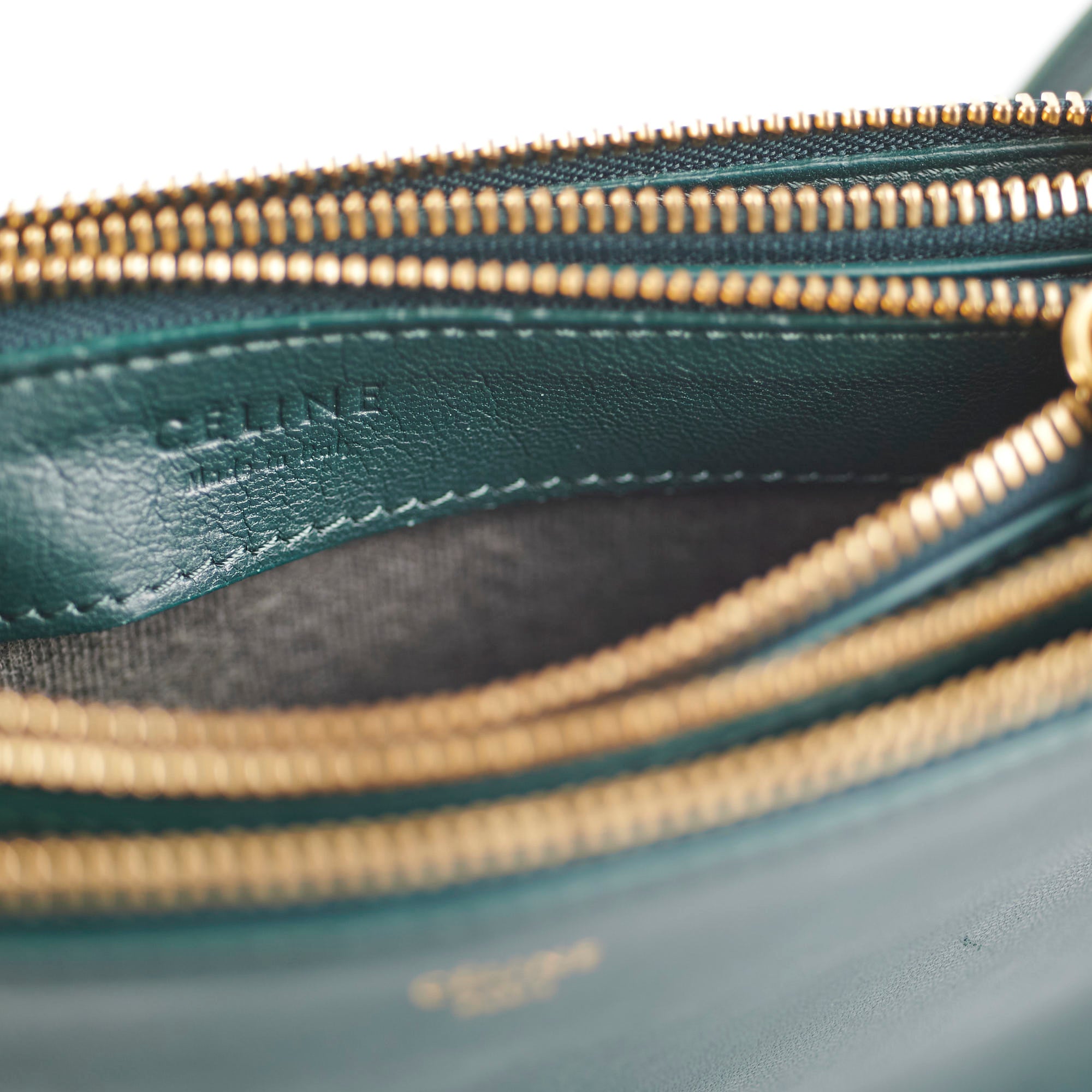 Celine Trio Bag Genuine Lambskin Leather Crossbody Handbag in Green - Perfect for Work, Travel & Everyday Use