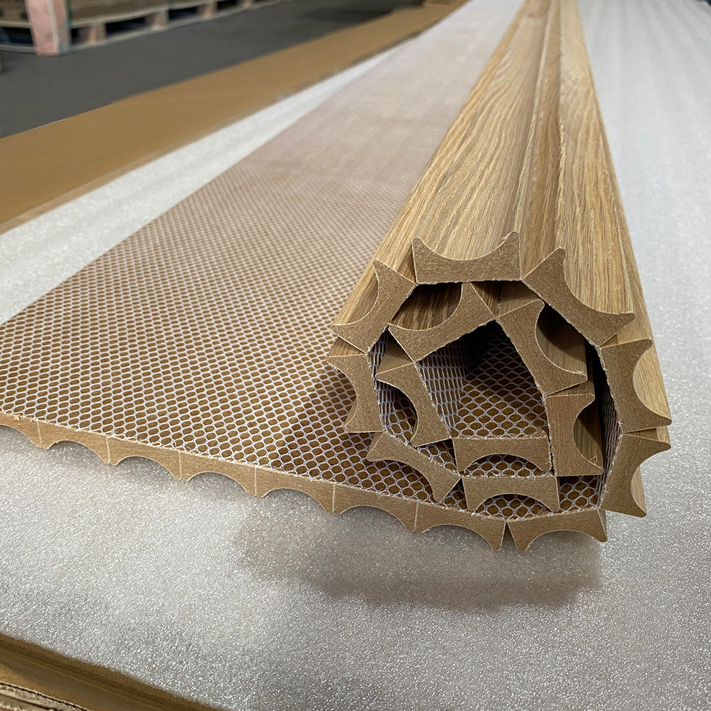 Flexible Wooden Slat Wall Panel - Natural Oak Veneer - 2700mm x 600mm Wave Design - Modern Acoustic Room Divider for Home & Office Decor