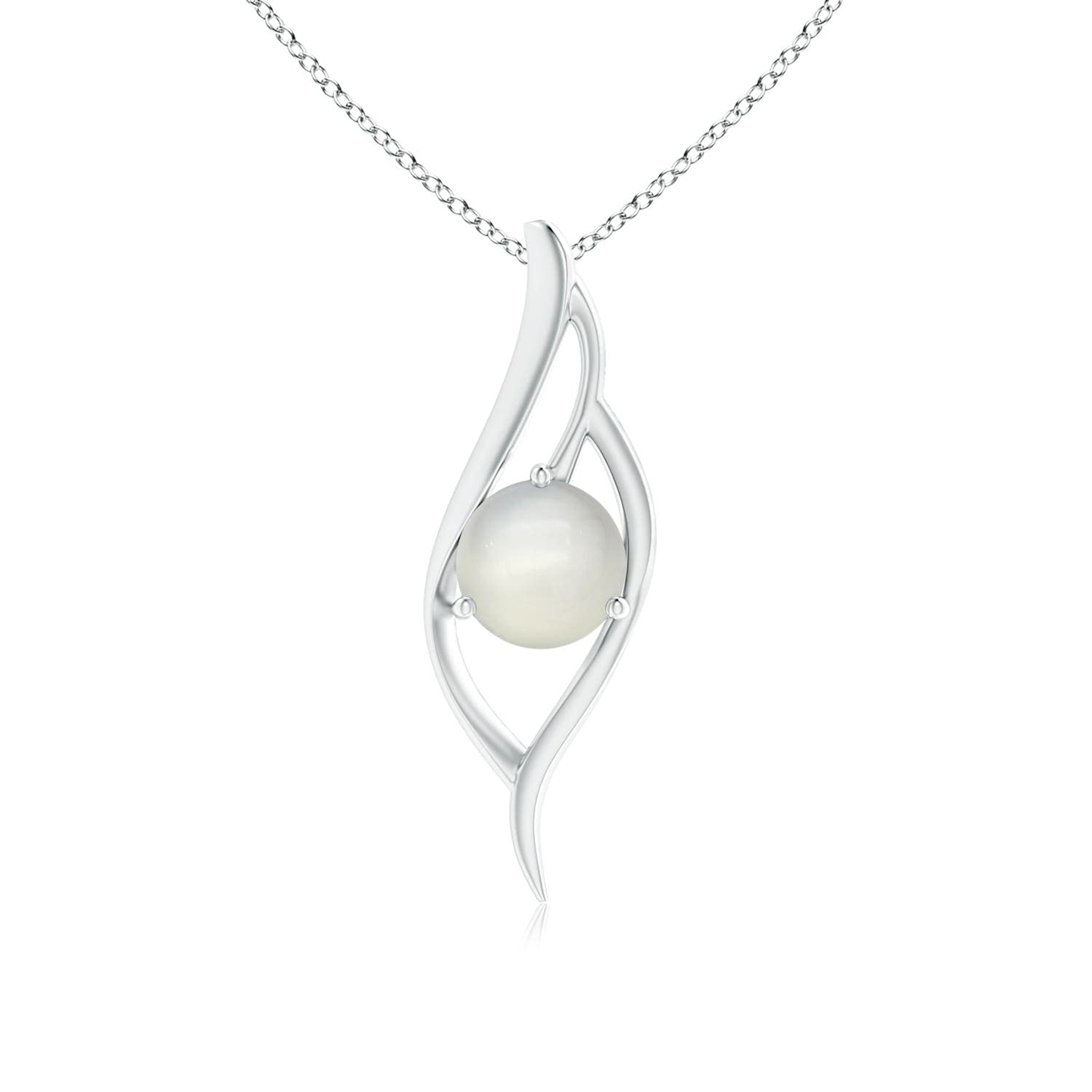 Angara Natural Moonstone Solitaire Pendant Necklace for Women in 14K Solid Gold | Elegant Birthstone Jewelry for Birthday, Engagement, Anniversary & Wedding Gifts | Perfect for Romantic Dates, Special Occasions and Everyday Wear