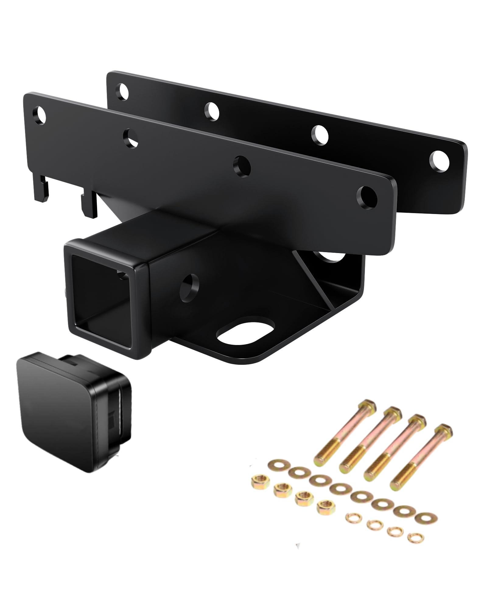 GARVEE 2 Inch Rear Bumper Tow Trailer Hitch Receiver Kit for 2007-2018 Jeep Wrangler JK 4 Door & 2 Door (Excludes JL Models) - Heavy Duty Towing, Off-Road Adventures & Camping Accessories