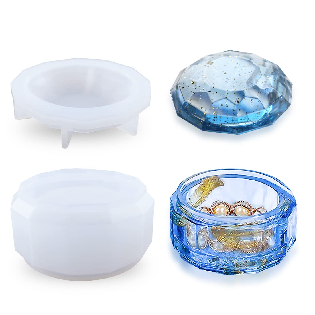 Voyyphixa Silicone Resin Molds with Lids - DIY Epoxy Casting Jars for Candles, Candlesticks & Storage | Perfect for Organizing Candy, Crafts & Home Decor