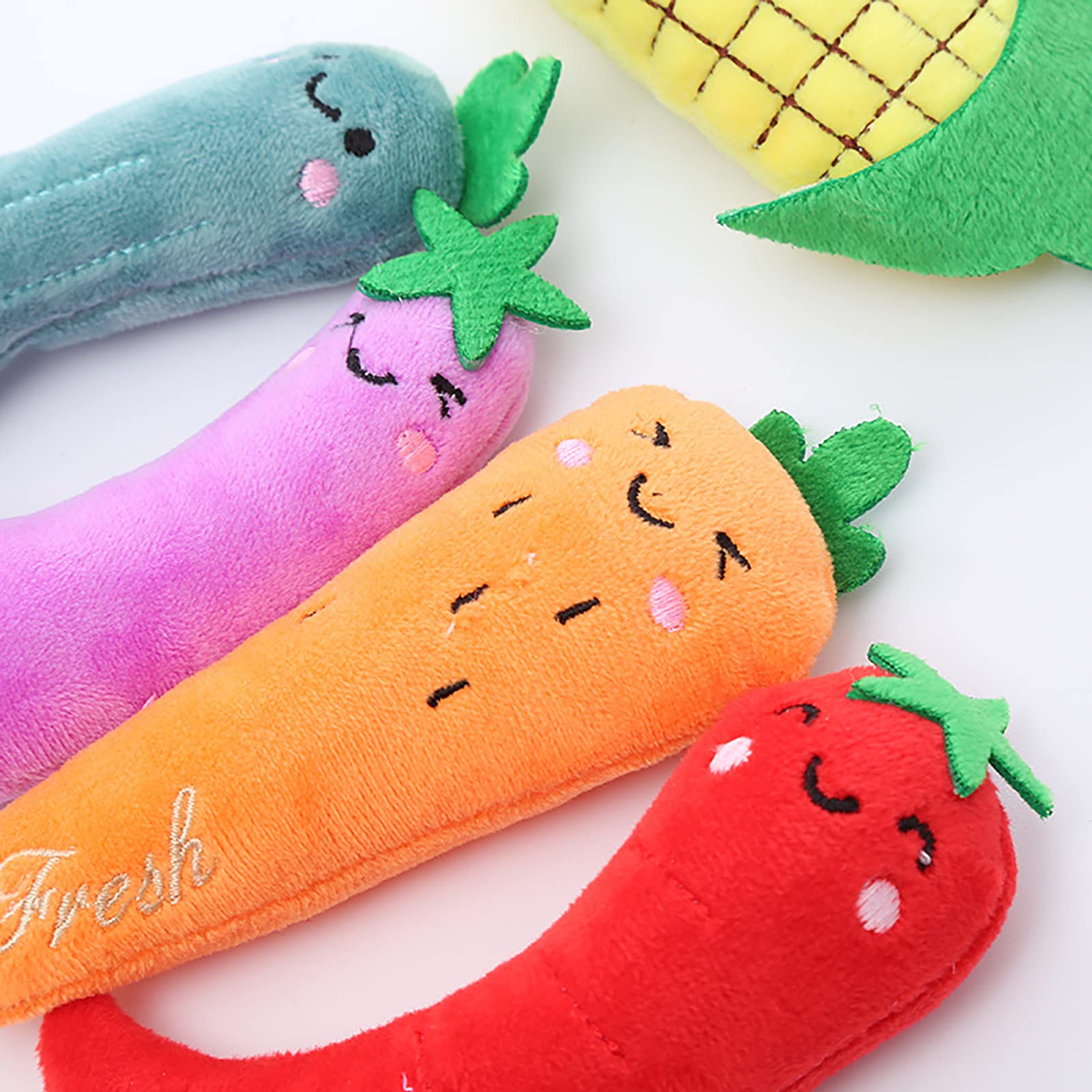 5PCS Catnip Cat Toys for Indoor Cats - Soft Plush Chew Pet Toys with Catnip, Interactive Teething Chew Toys for Kittens & Adult Cats (Fruit Theme) - Perfect for Playtime, Training & Stress Relief