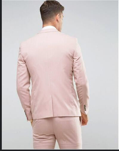 Handsome Slim Fit Pale Subtle Pink 3-Piece Wedding Suit for Groomsmen | Tuxedo Set for Prom, Formal Events & Special Occasions | Perfect for Weddings, Parties & Black Tie Affairs