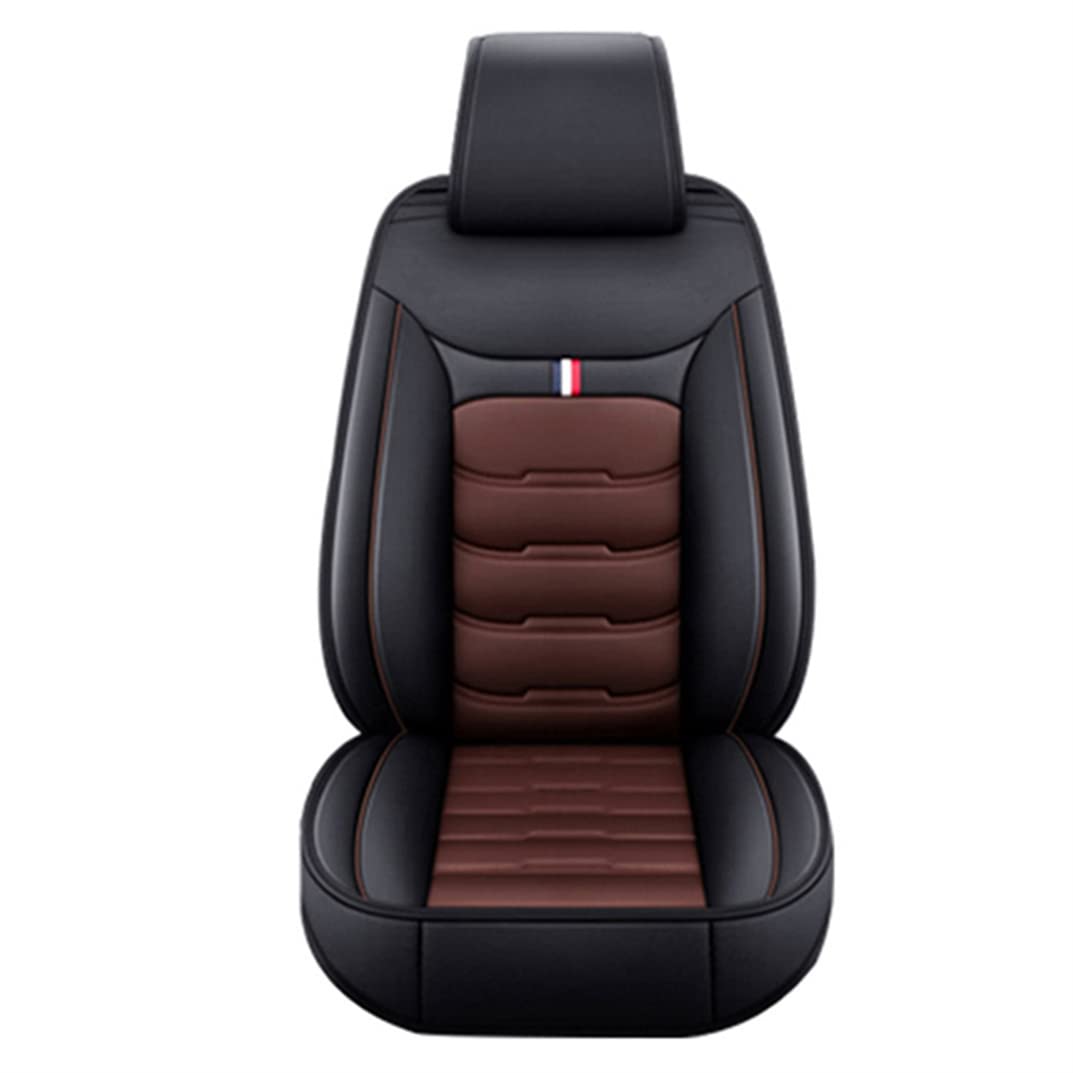 Premium Leather Car Seat Covers for Volkswagen Golf Wagon 2012-2019 - 5-Piece Full Set, Waterproof & Breathable, Airbag Compatible (Black Coffee) - Perfect for Daily Commute, Road Trips & Family Protection
