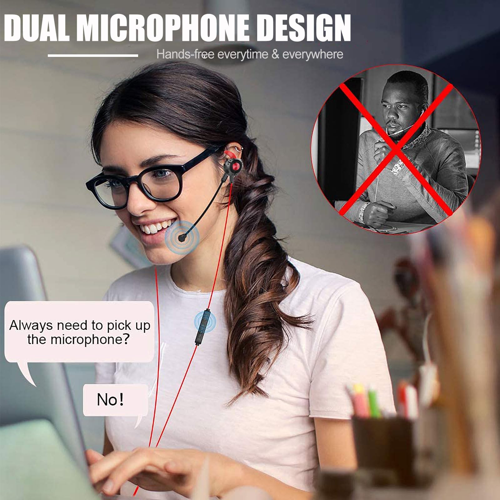 Best Wired Gaming Headset with Microphone - Noise Cancelling Stereo Bass Earphones for PC, PS4, PS5, Xbox One & Mobile Gaming - Detachable Mic for Clear Communication - Perfect for Competitive Gaming & Online Chat (Black)