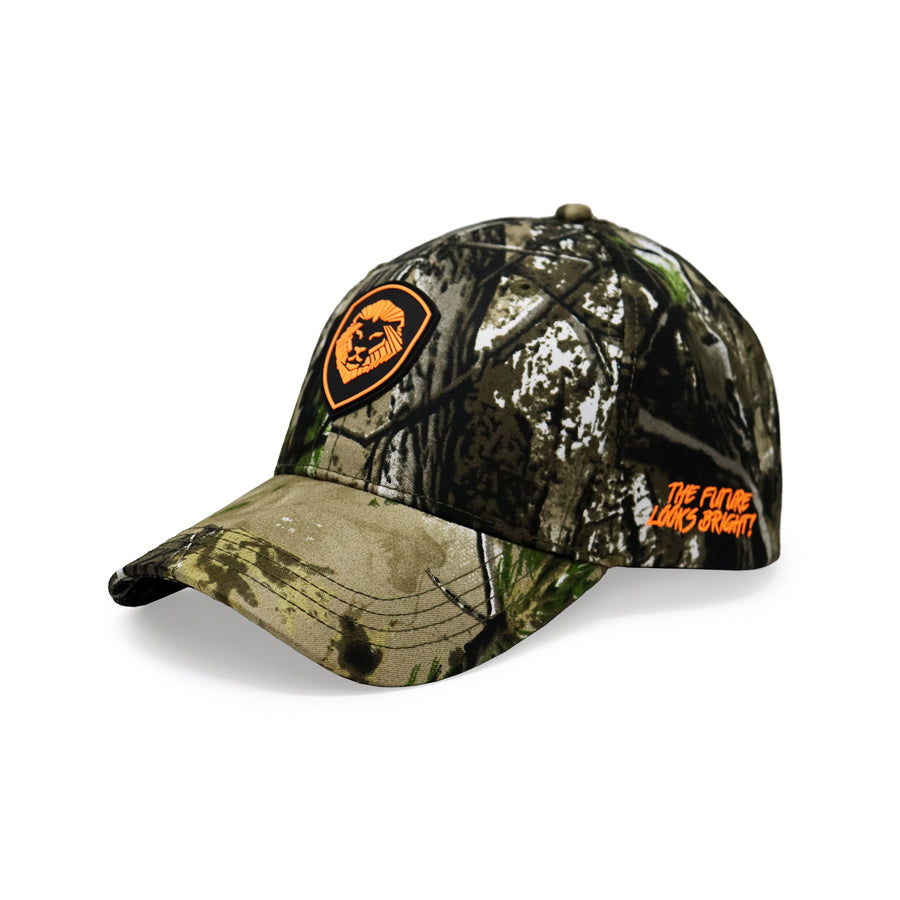 Lion Shield Back Woods Print Snapback Hat - Stylish Adjustable Baseball Cap for Outdoor Adventures, Hiking, and Casual Wear
