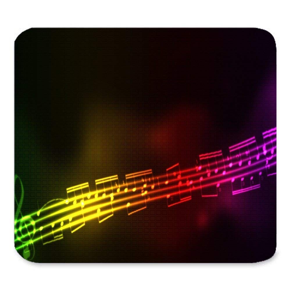 Custom Rectangle Extended Gaming Mouse Pad - Non-Slip Rubber Base with Abstract Music Notes, Butterflies & Flowers Design - Perfect for Office, Home & Gaming Setup