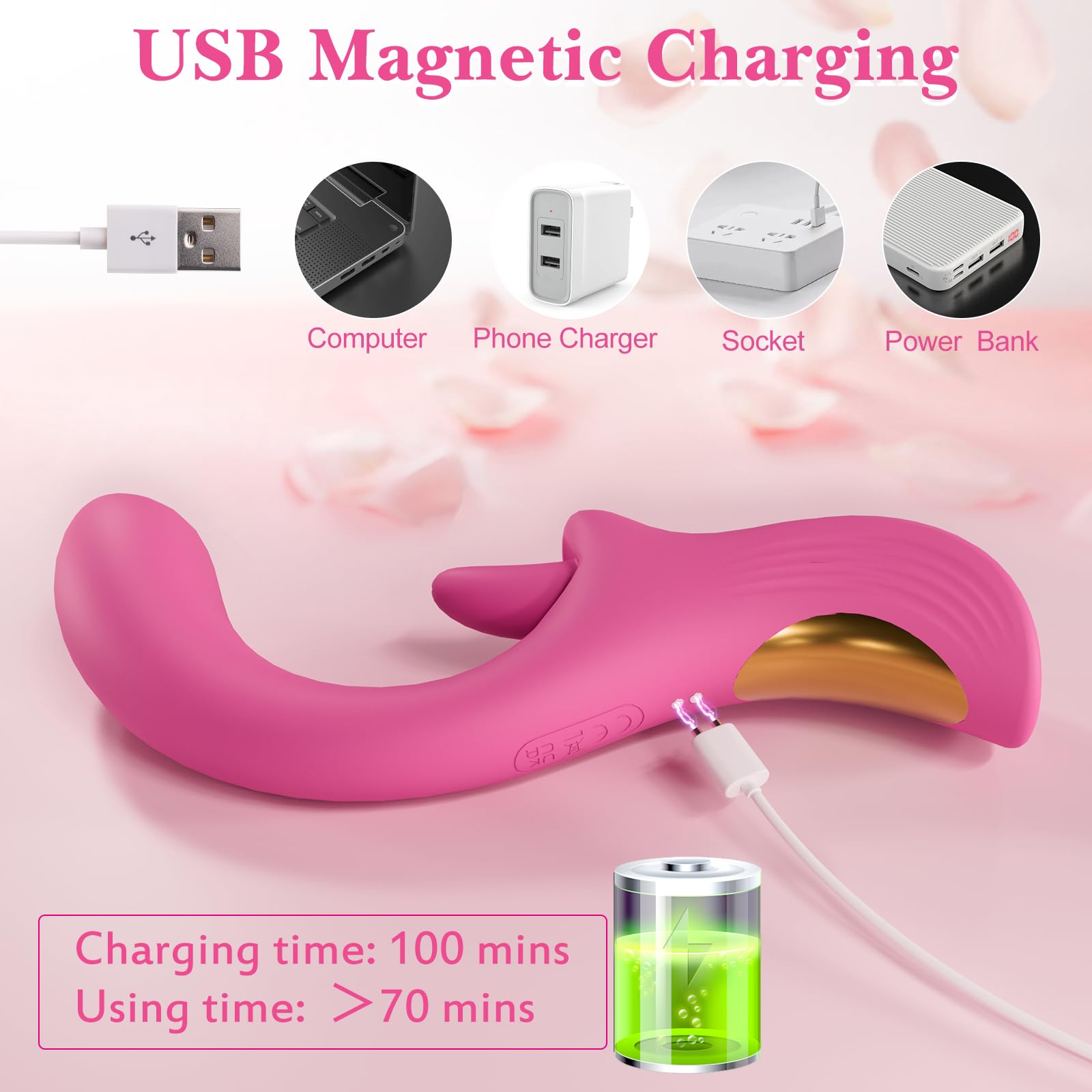 Premium Rabbit Vibrator for Women - 5 Licking & Vibrating Modes, G-Spot & Clitoral Stimulation, Rotating Lip Tongue Design - Adult Sex Toy for Couples & Solo Play, Perfect for Romantic Nights & Self-Care Moments