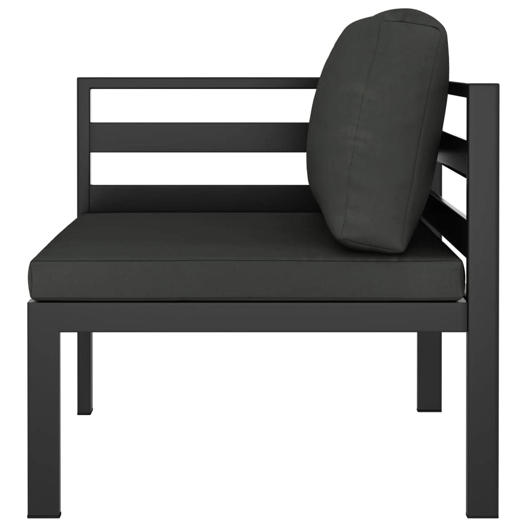 vidaXL 8-Piece Aluminum Patio Lounge Set with Cushions, Anthracite Outdoor Modular Furniture - Weather-Resistant, Comfortable Sectional Sofa for Garden, Poolside & Backyard Relaxation