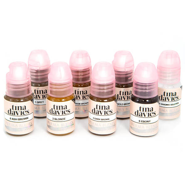 Perma Blend Tina Davies I Love Ink Eyebrow Collection - Professional Microblading & Permanent Makeup Kit for Eyebrows (No Box) - Perfect for Tattoo Artists & Beauty Professionals