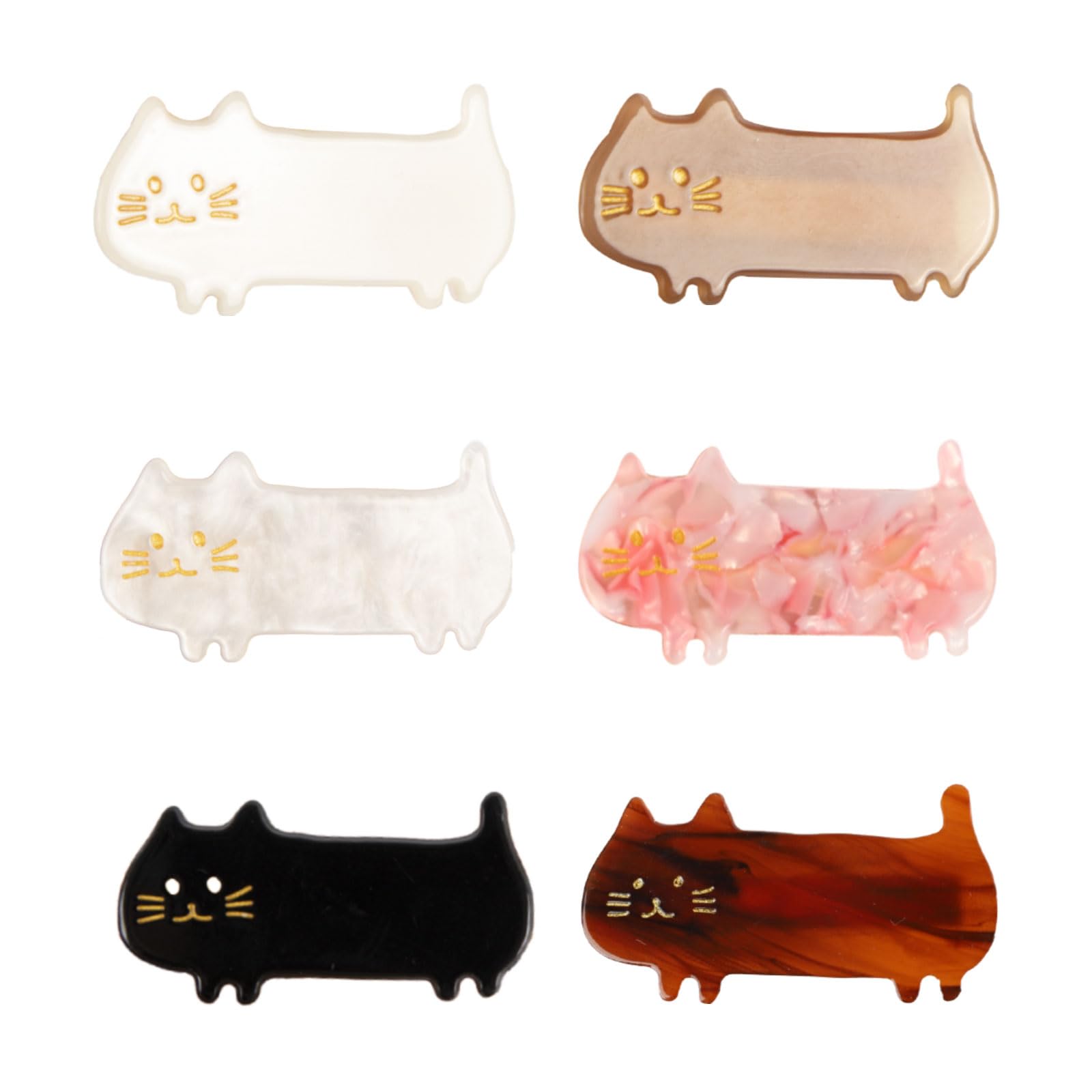 6 Pcs Cute Cat Hair Clips for Women & Girls - Fashionable Barrettes for Kids & Teens - Perfect for Birthday Gifts, Children's Day, School, Parties & Daily Hairstyling