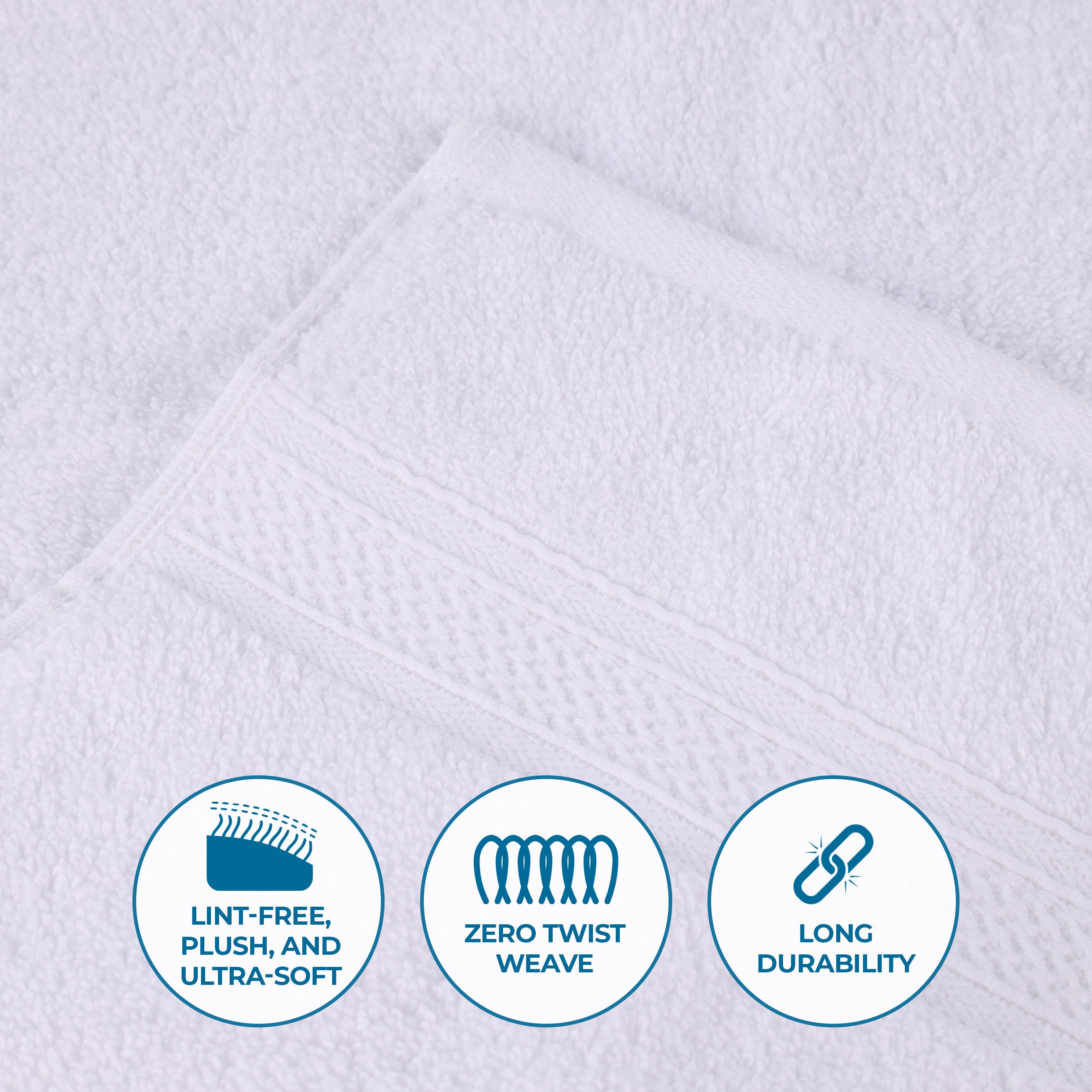 Premium 100% Zero Twist Cotton Hand Towels - Set of 6 | Soft & Absorbent Solid & Jacquard Chevron Design | Perfect for Bathroom, Kitchen & Guest Use