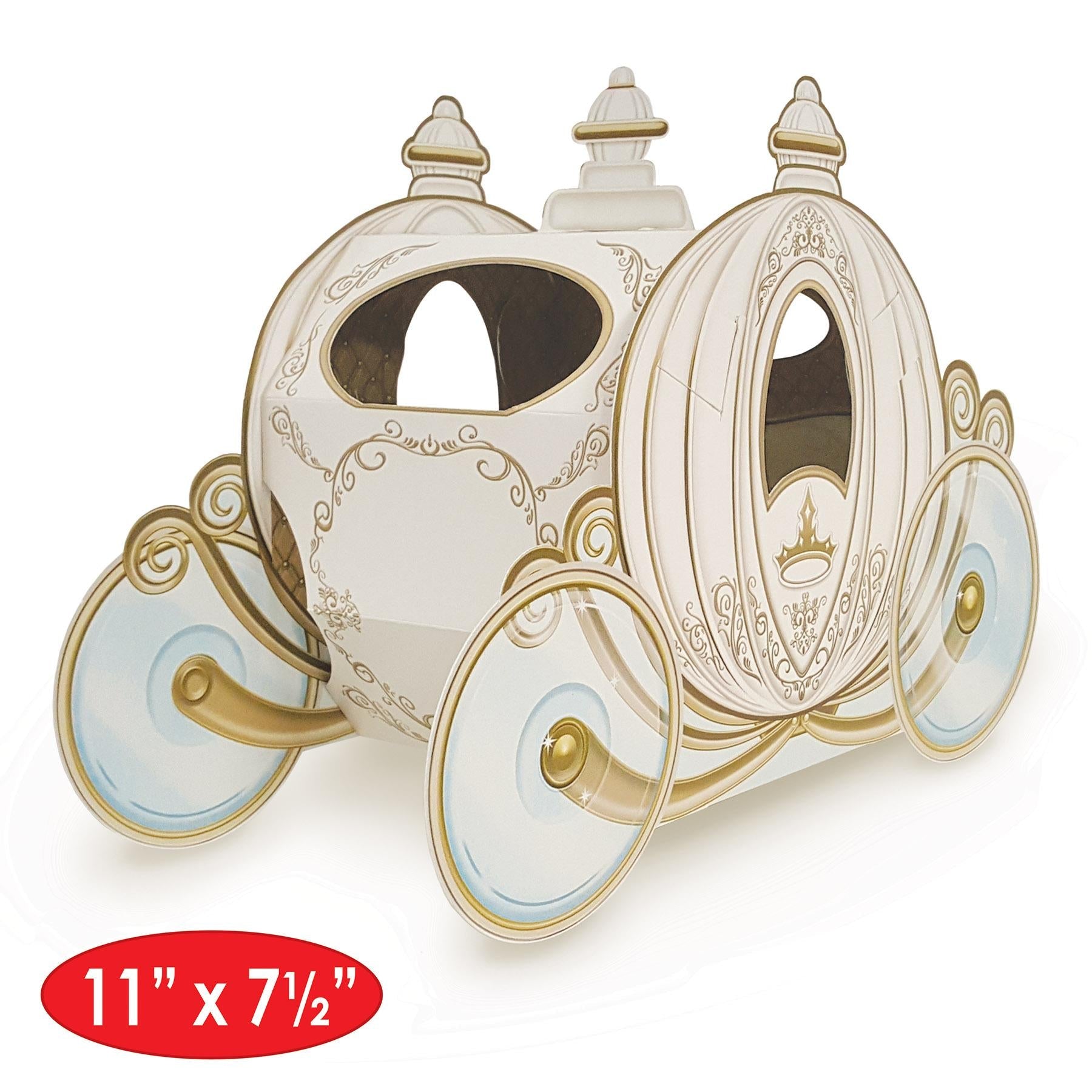 12 Pack Beistle 3D Carriage Party Centerpieces - Elegant Wedding, Baby Shower & Birthday Party Decorations for Tables & Events